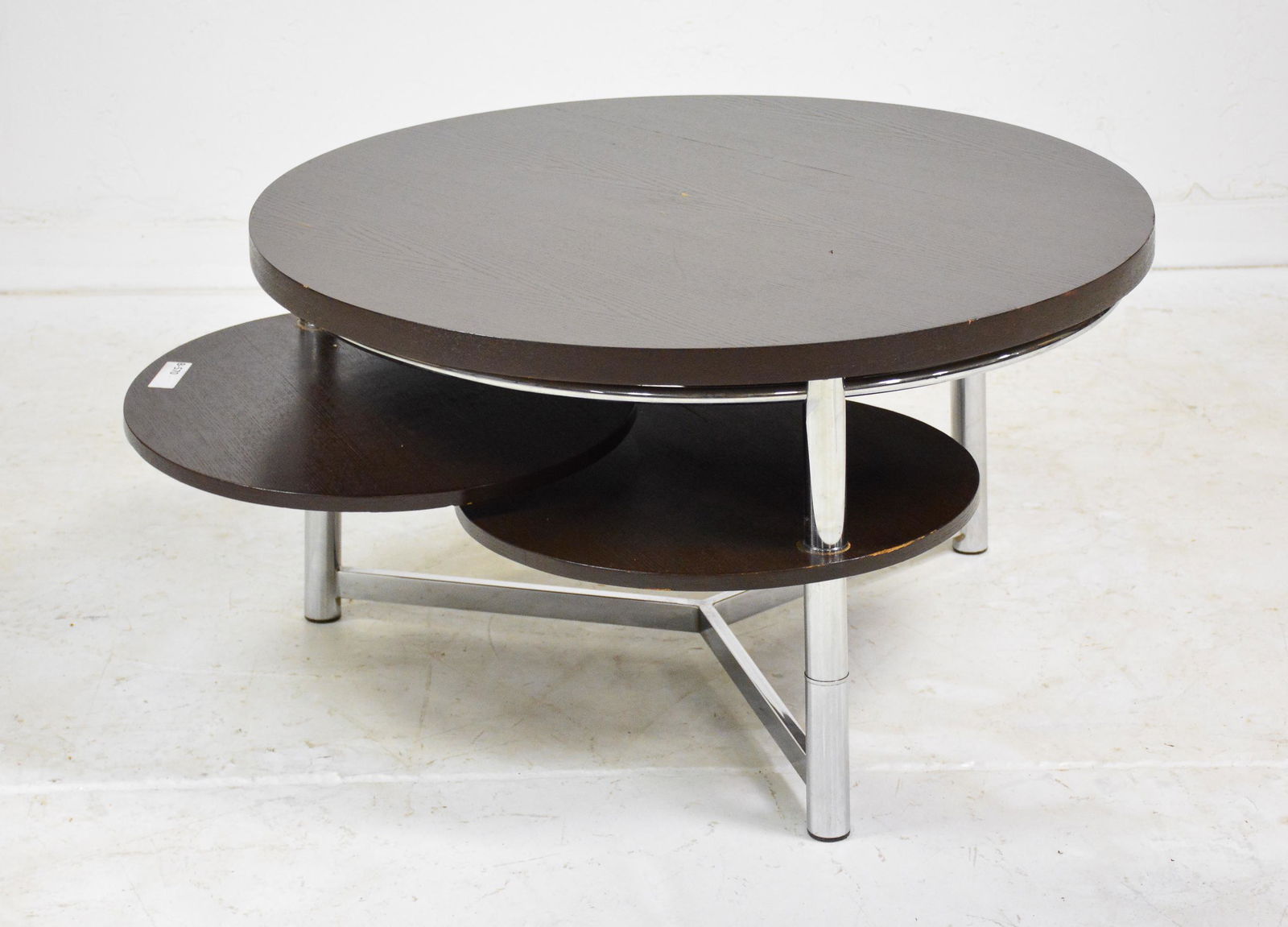 Modern Style Chrome Base Round Coffee Table (1 of 6)