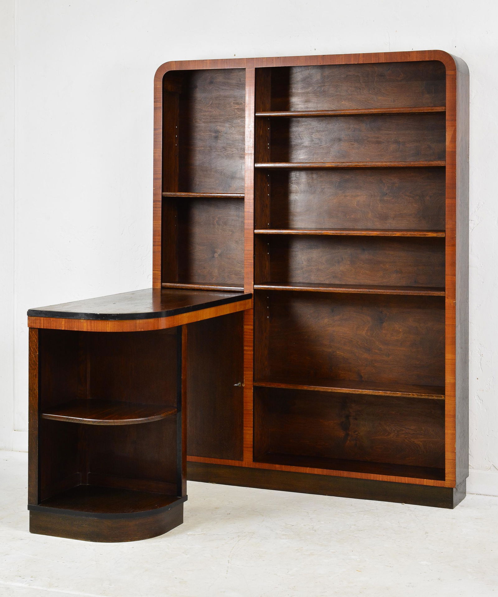 European Art Deco Corner Bookcase / Desk (1 of 7)