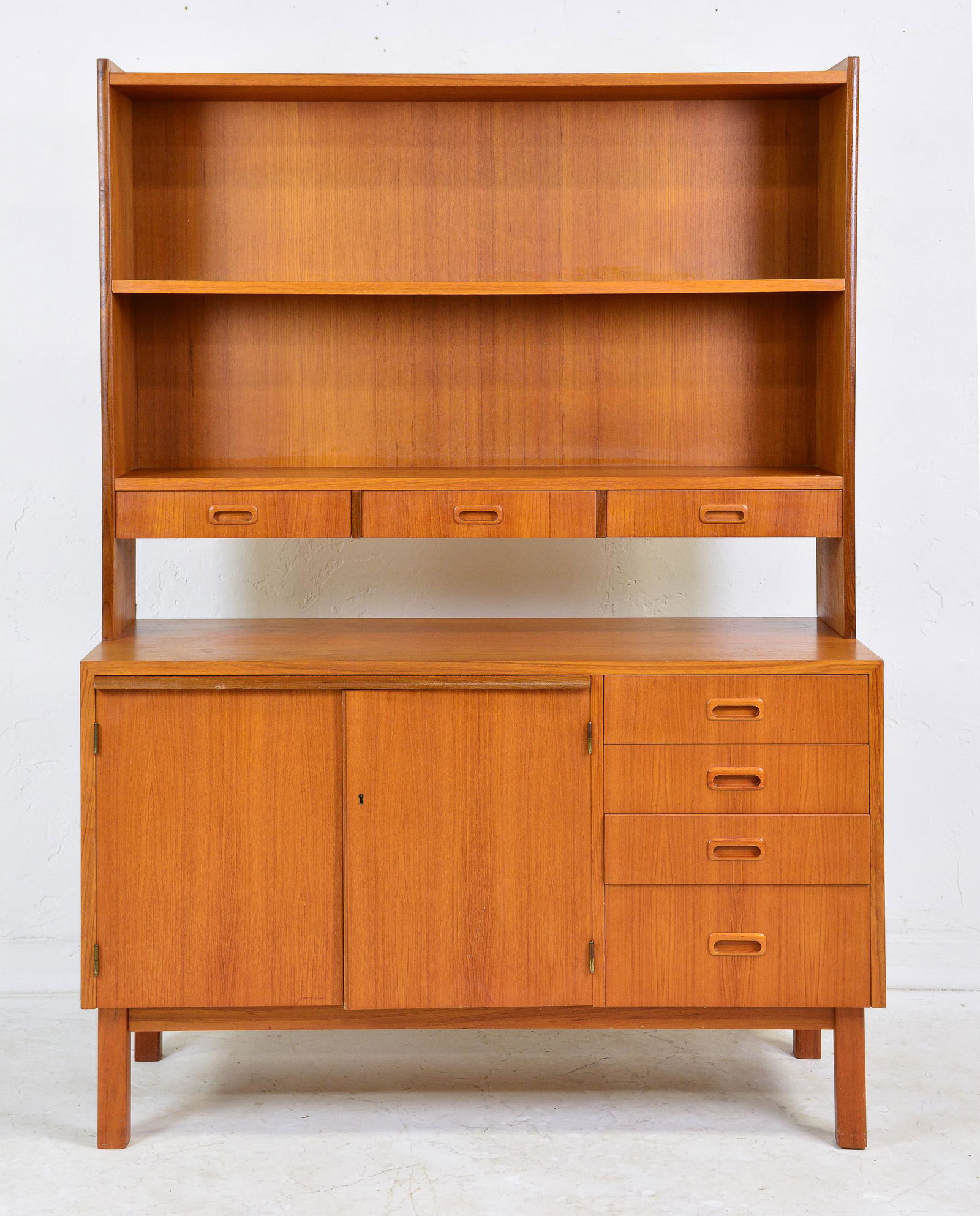 Mid Century Modern Open Bookcase with Pull Out (1 of 4)