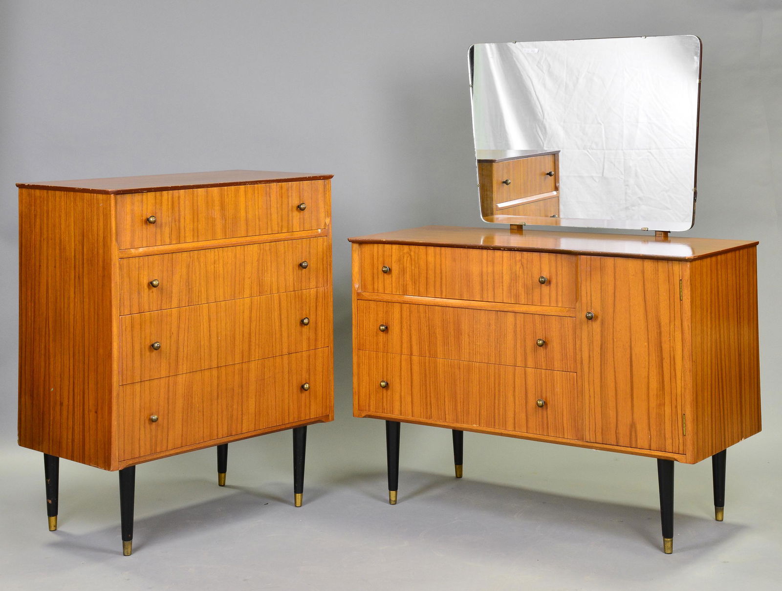 Mid Century Striped Wood Chest & Dresser (1 of 6)