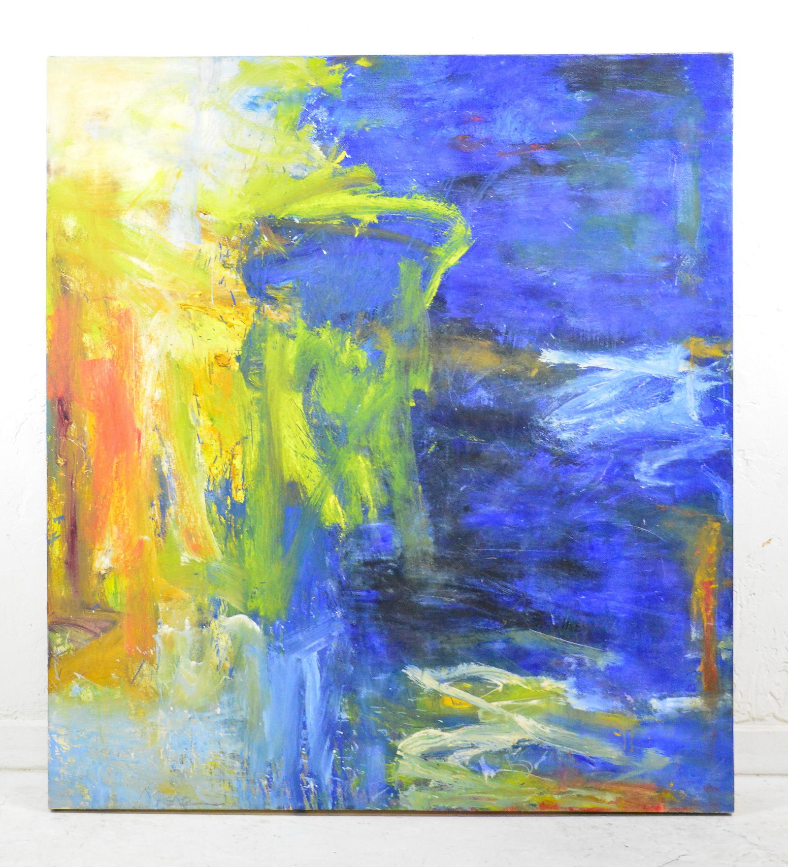 Abstract Art On Canvas - " Blue Lake " (1 of 5)