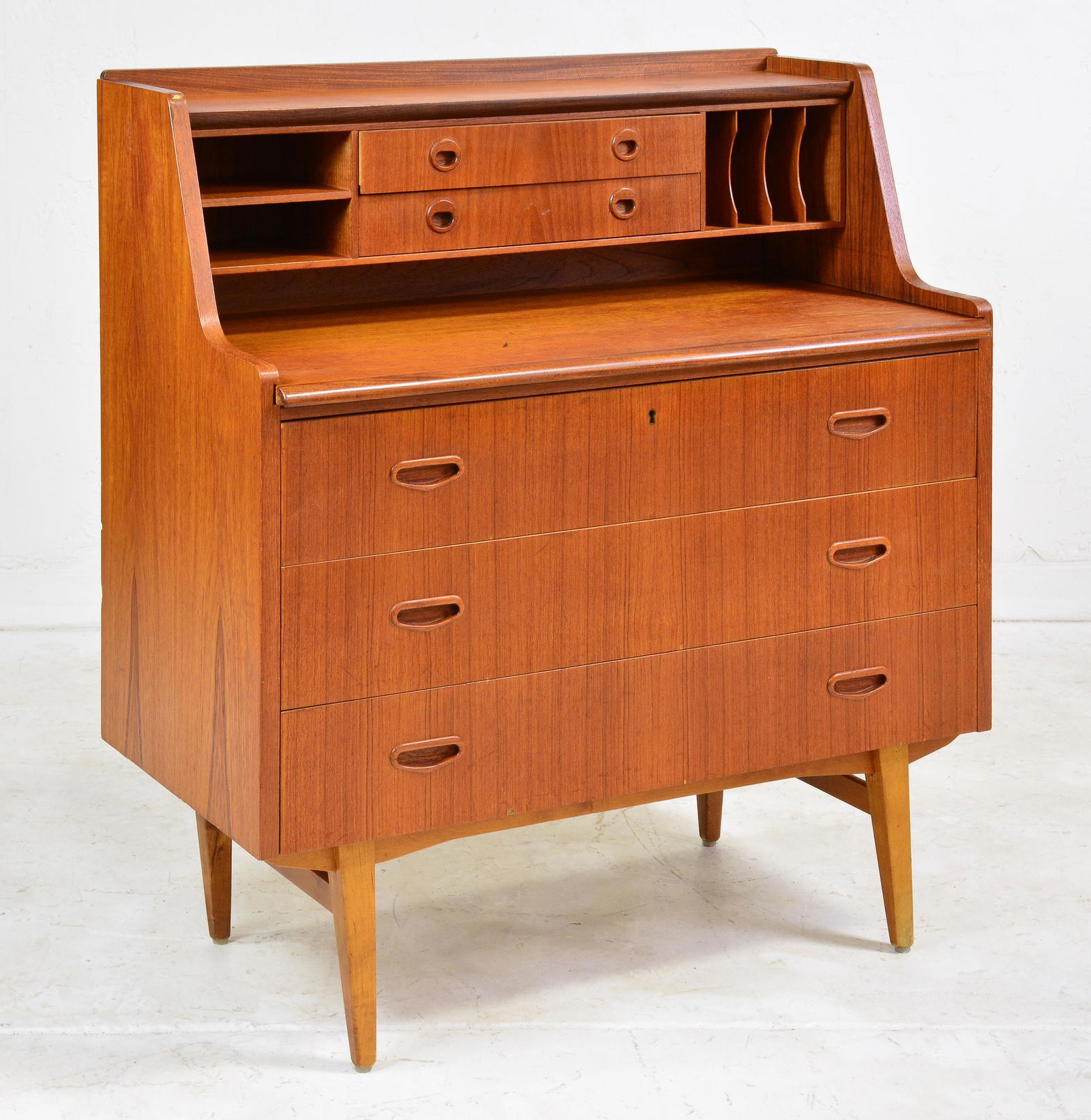 Mid Century  Drop Front Desk With Pull Out (1 of 6)