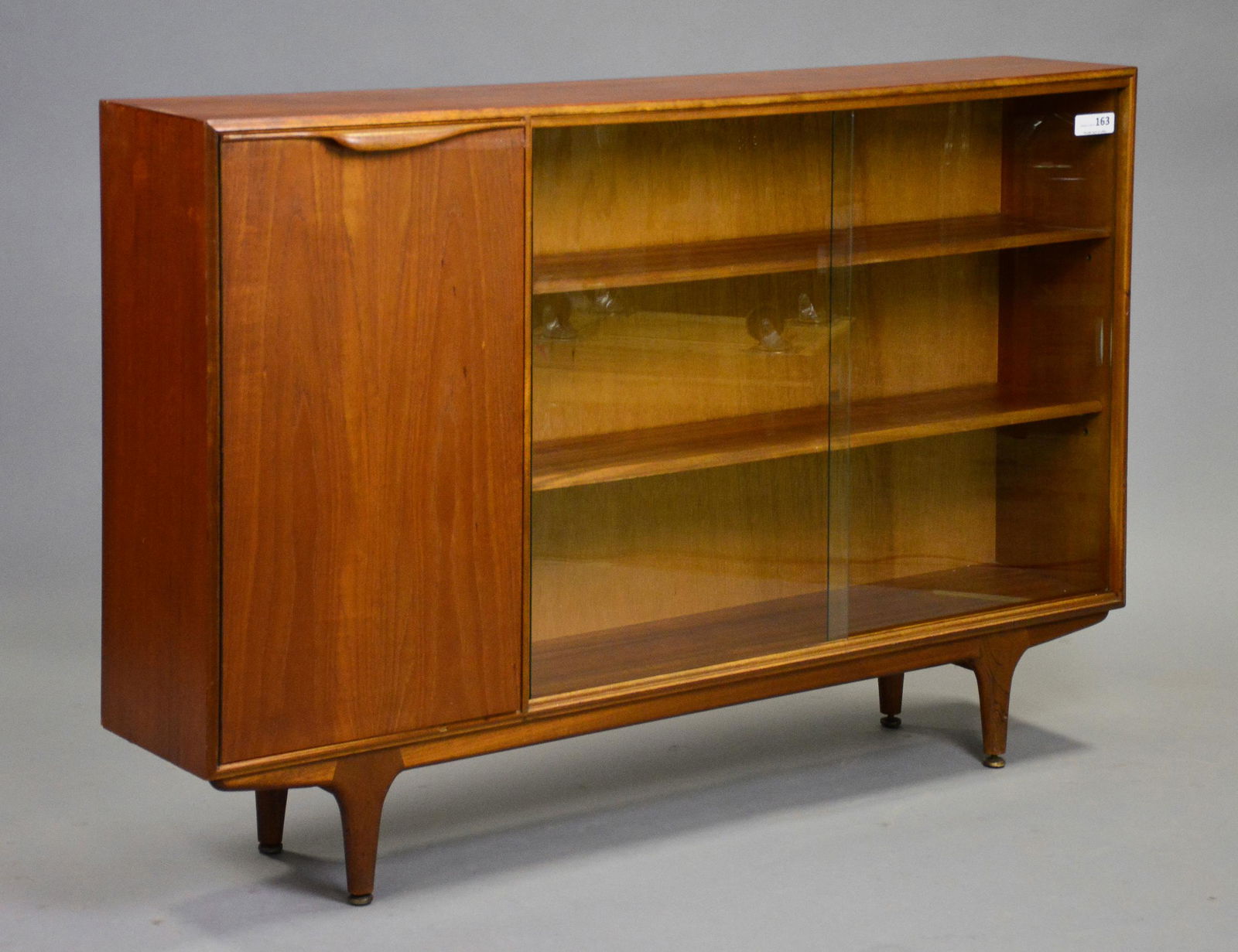 Mid Century Folded Handle Glass Door Bookcase (1 of 3)