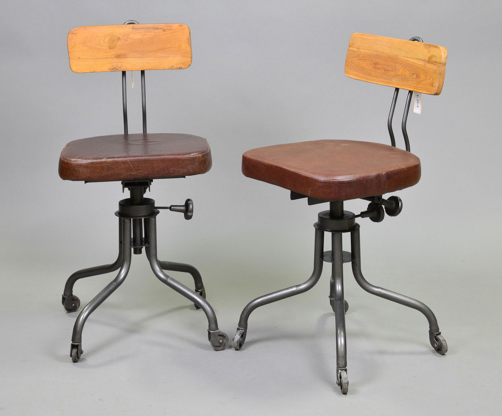 Two Modern Industrial Style Rolling Chairs (1 of 2)