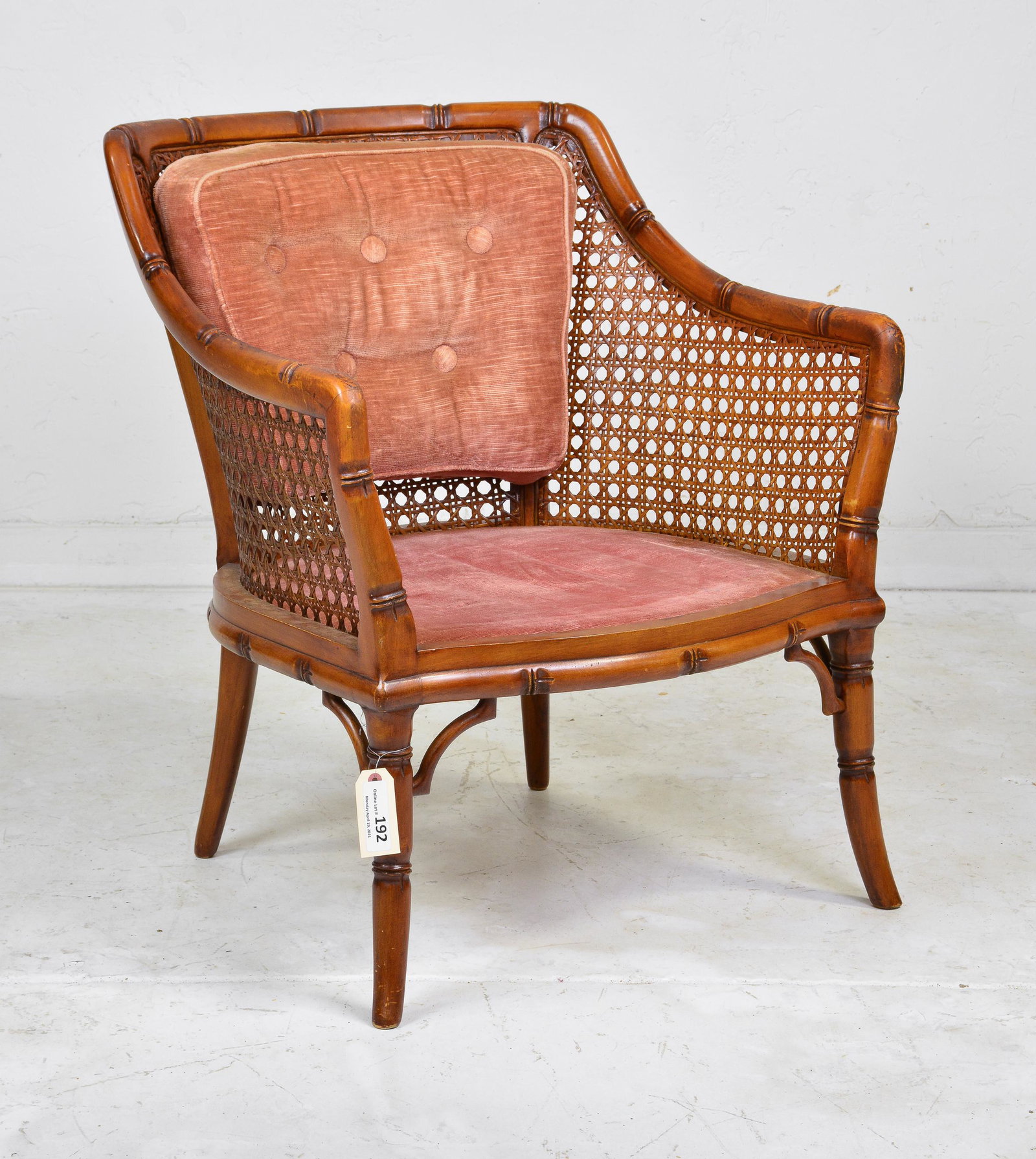 Wood & Cane Armchair: Wood & Cane Armchair - 32 in tall x 29 x 30