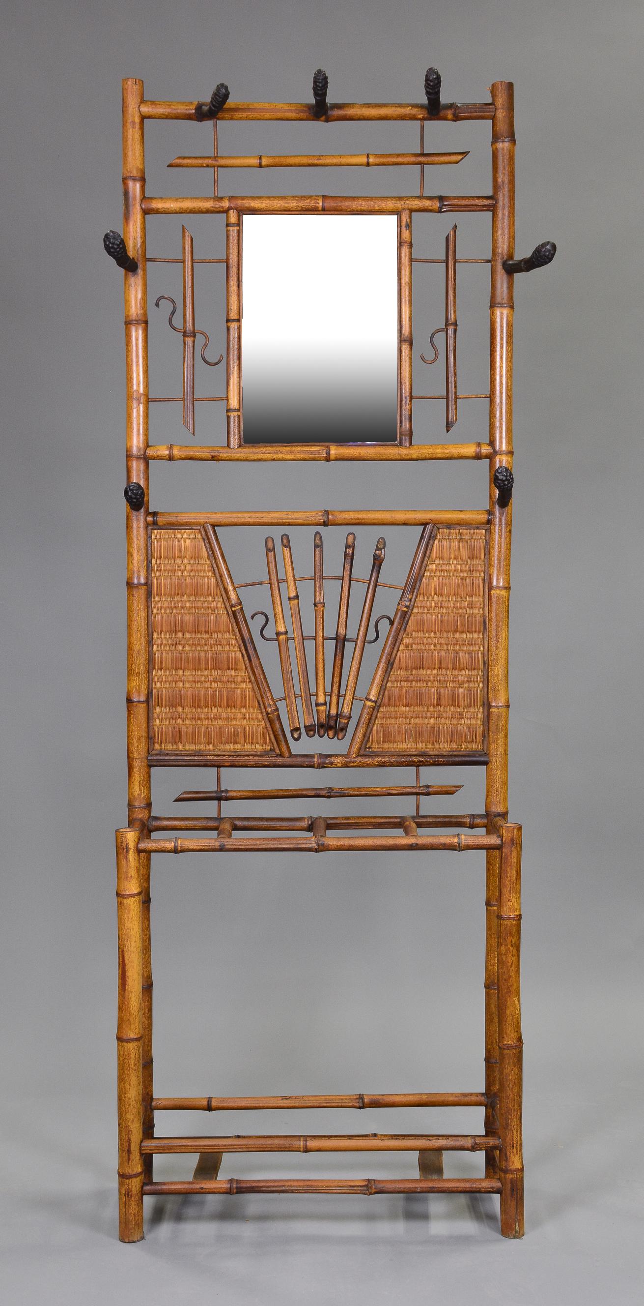 Bamboo Mirror Back Hall Stand (1 of 3)