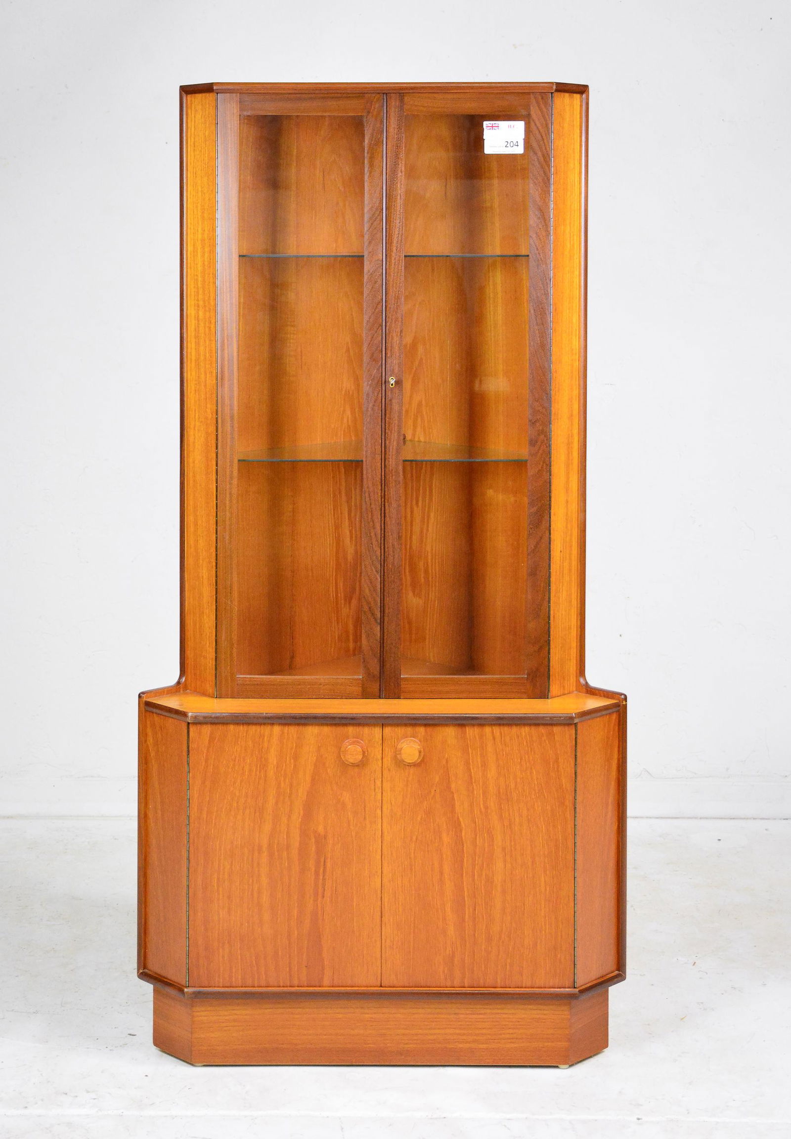 Teak Mid Century Modern Corner Cabinet (1 of 3)