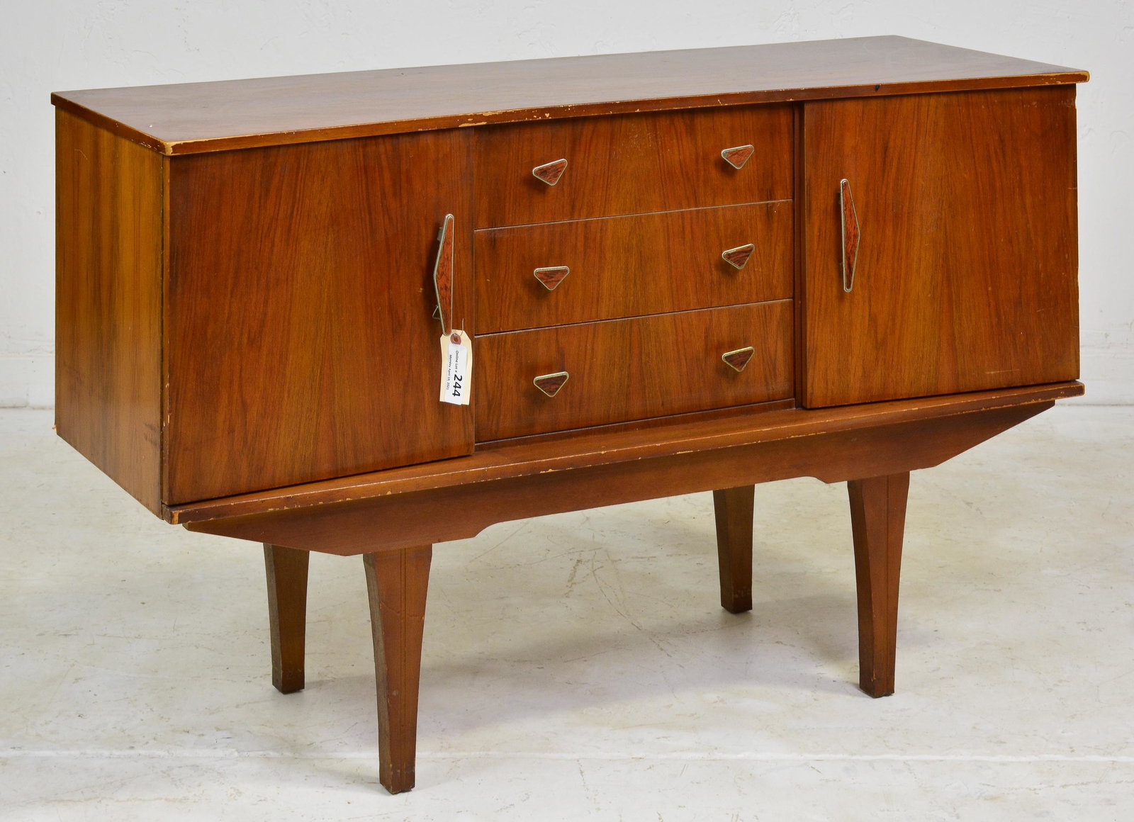 Mid Century Modern Sideboard: Danish Modern Style Sideboard / Credenza - 30 in tall x 48 x 18