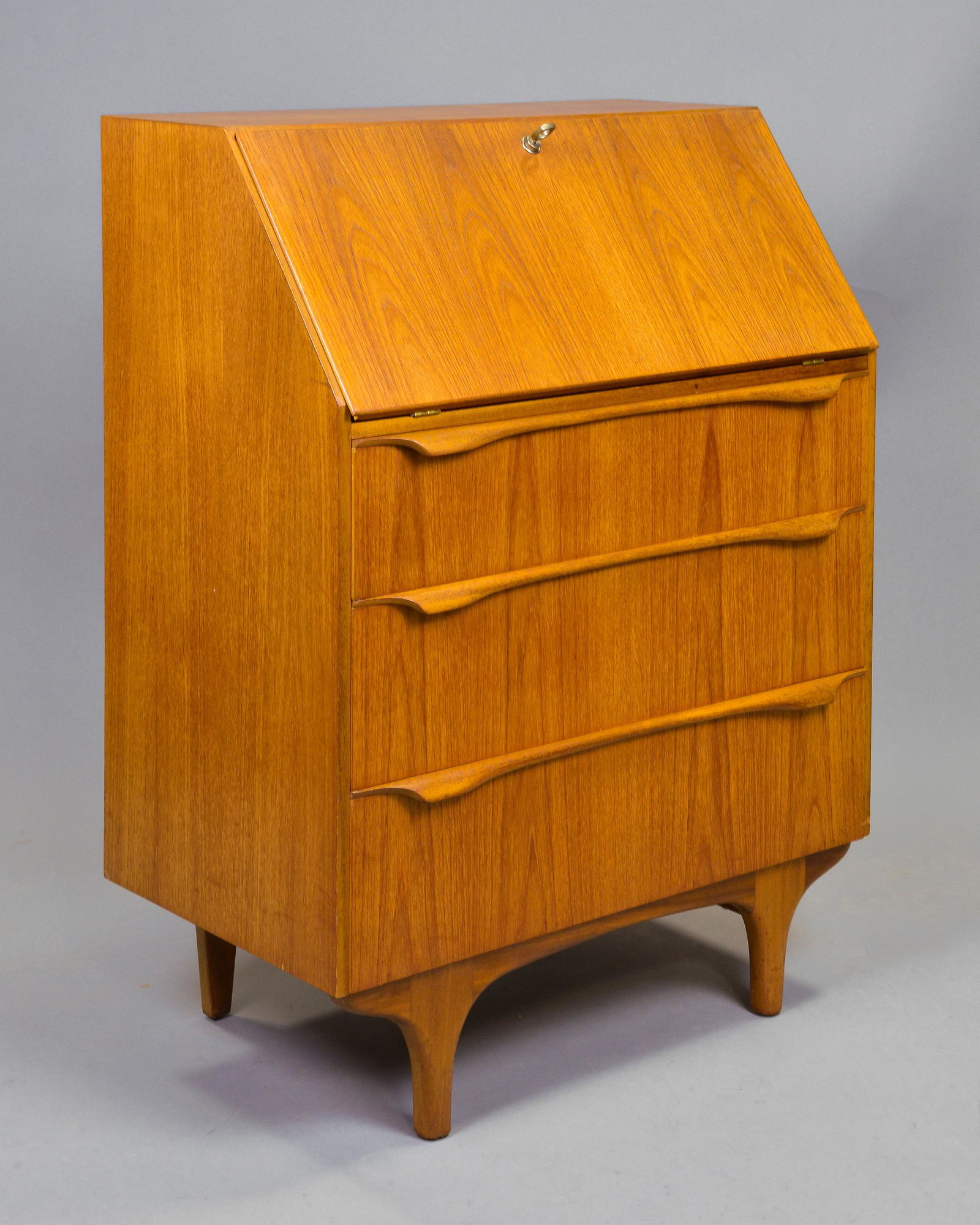 Mid Century Drop Front Desk - Folded Handles (1 of 3)