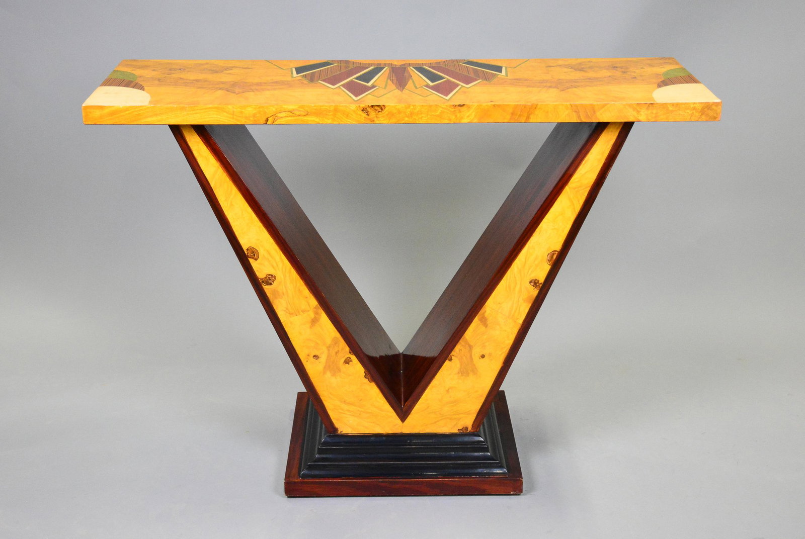 New Deco Style Inlaid Console: New Inlaid Art Deco Console 34 in tall x 48 x 16