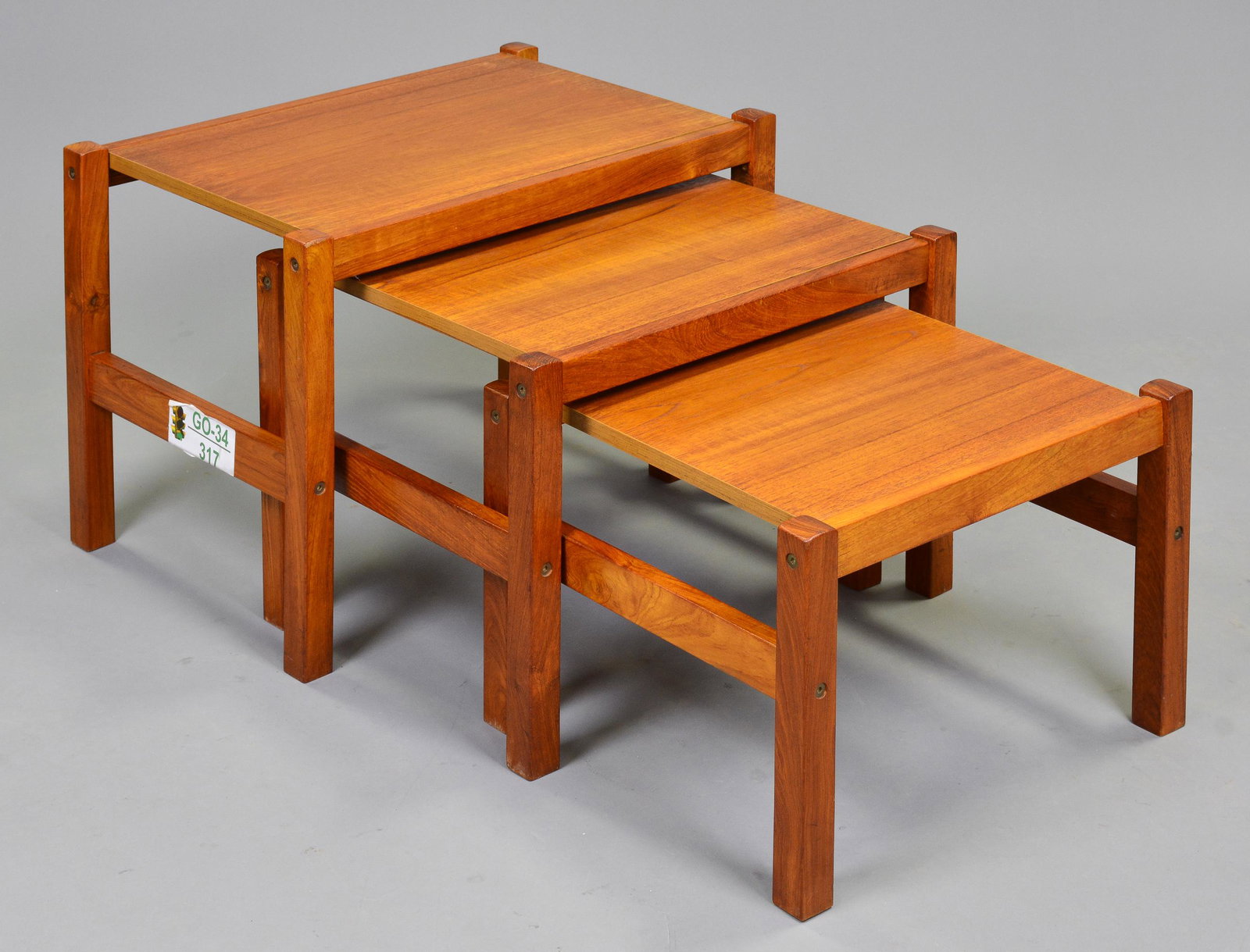 Mid Century Modern Nest of Table: Danish Modern Nest of Tables - 16 in tall x 23 x 15