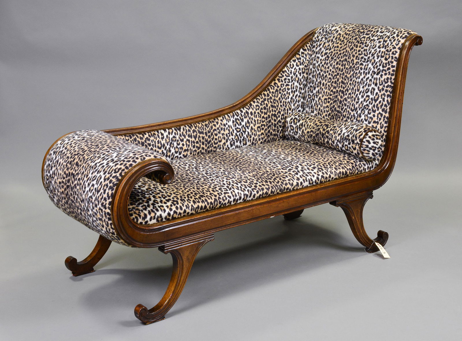 Leopard Print Upholstered Chaise Lounge (1 of 4)
