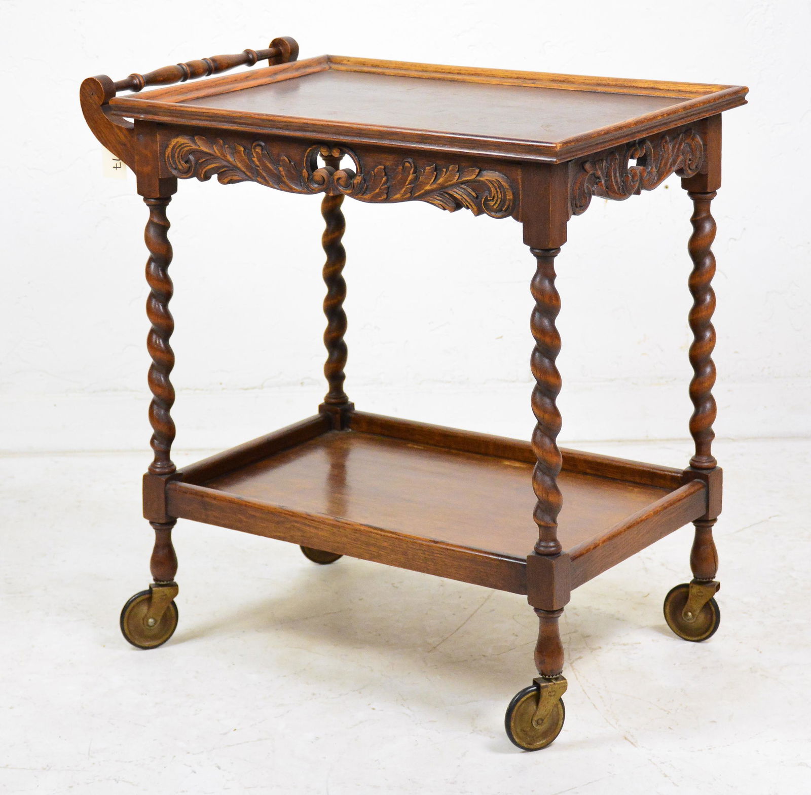 Barley Twist Carved 2 Tier Trolly (1 of 5)