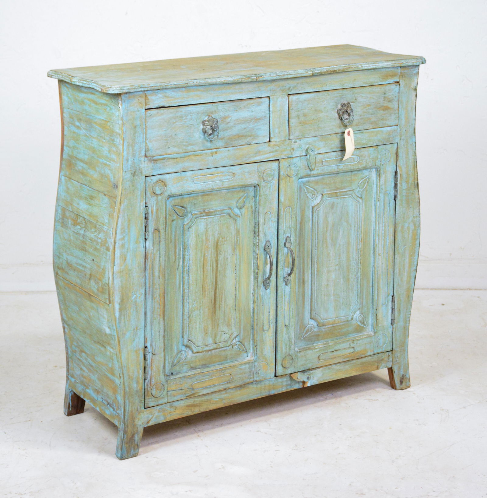 Blue / Green  Painted Cabinet / Cupboard (1 of 3)