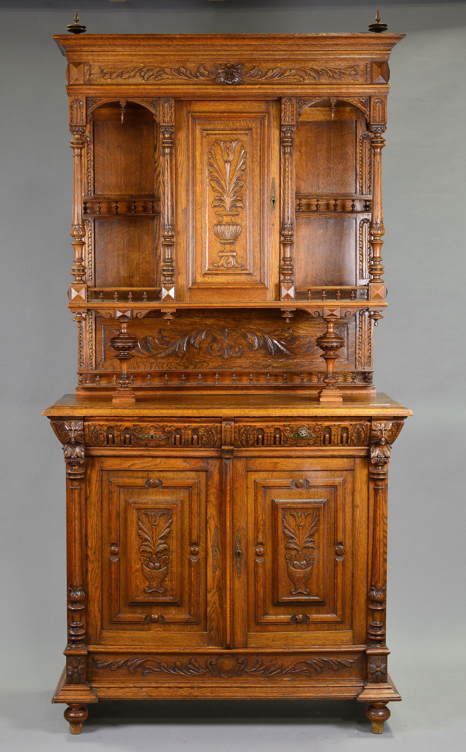 Tall French Oak Hunt Cupboard #2 (1 of 8)