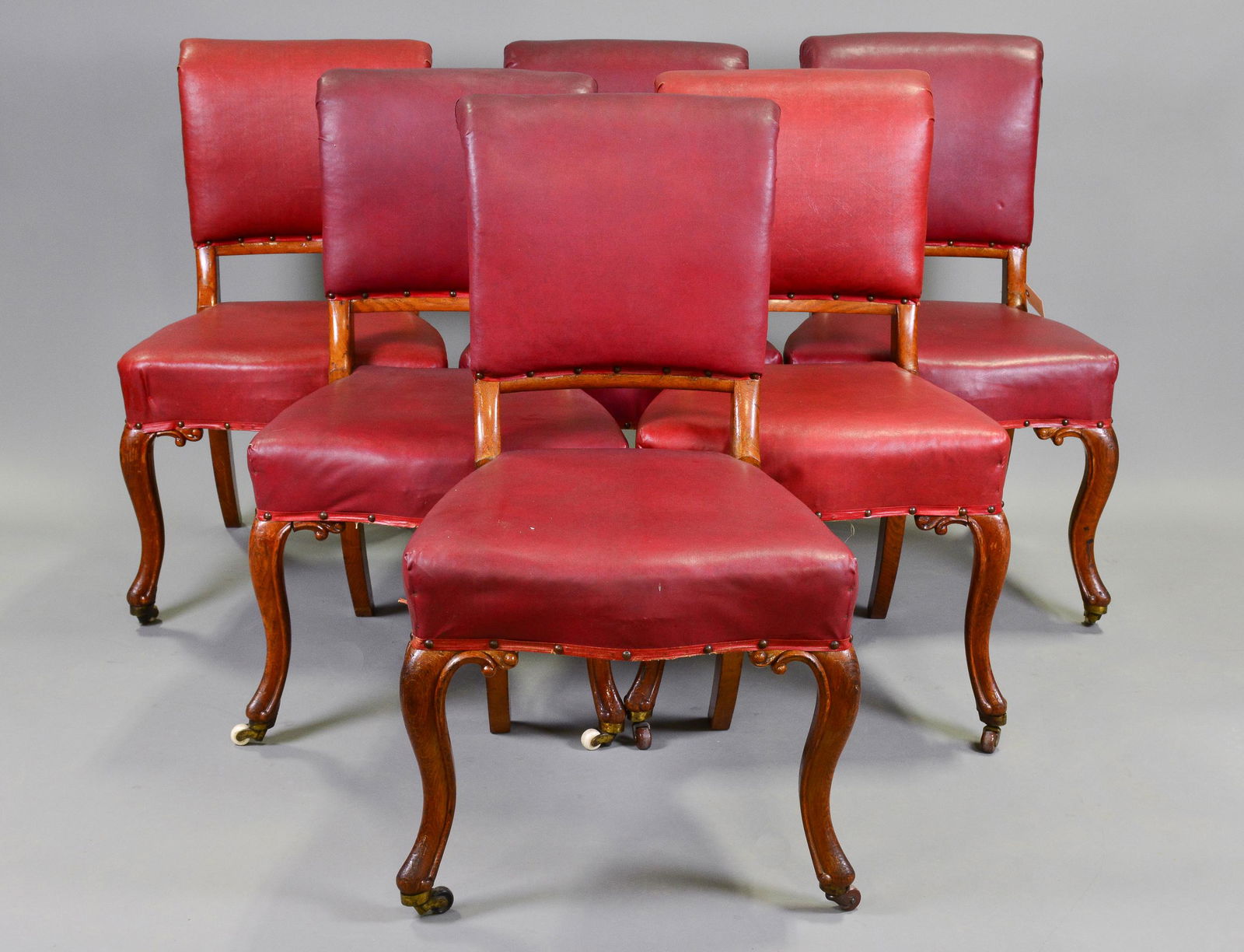 Set of 6 British Dining Chairs with Cabrio Style Legs (1 of 5)