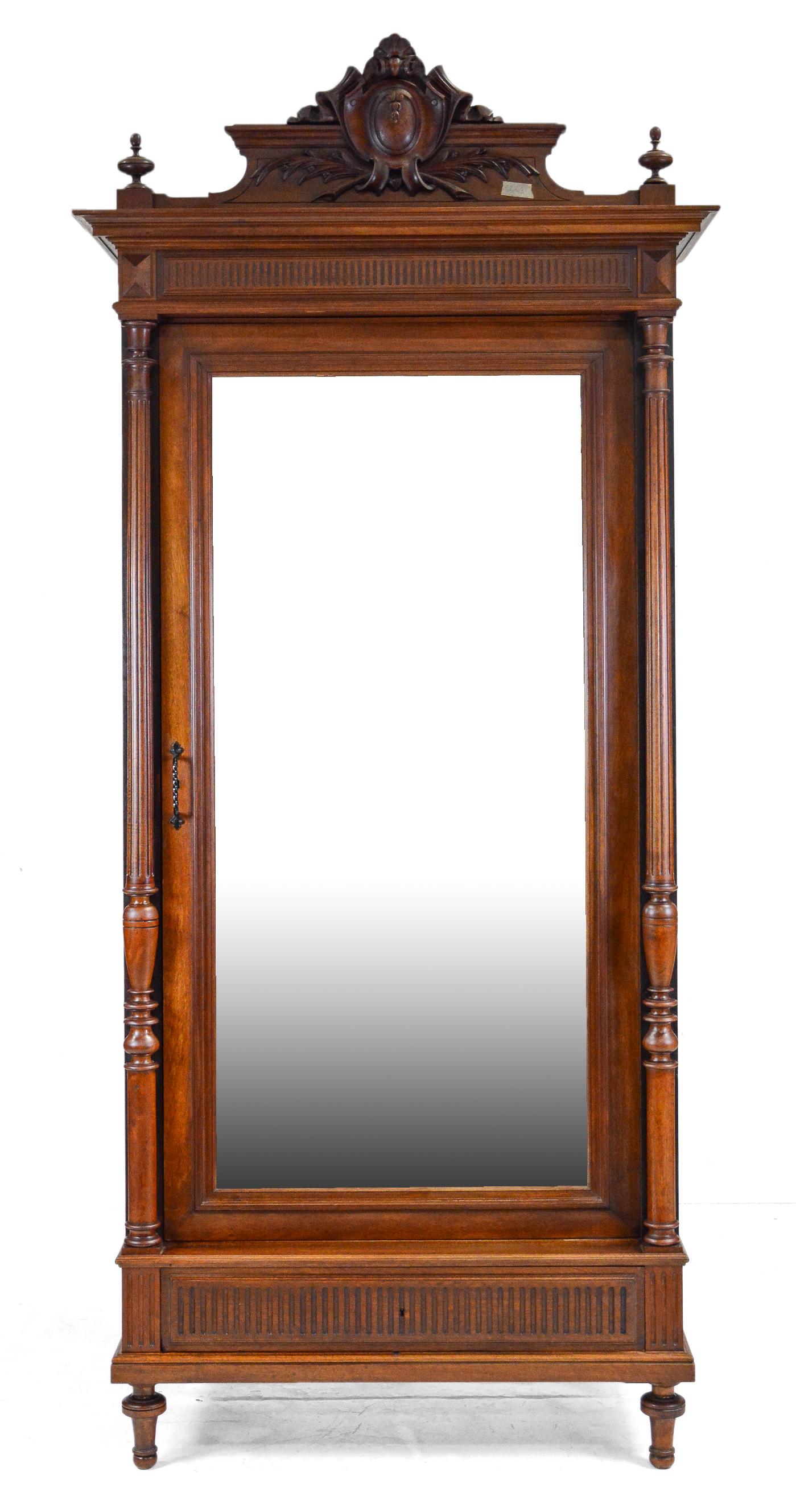 Louis XVI Style Single Mirror Door Armoire (1 of 7)