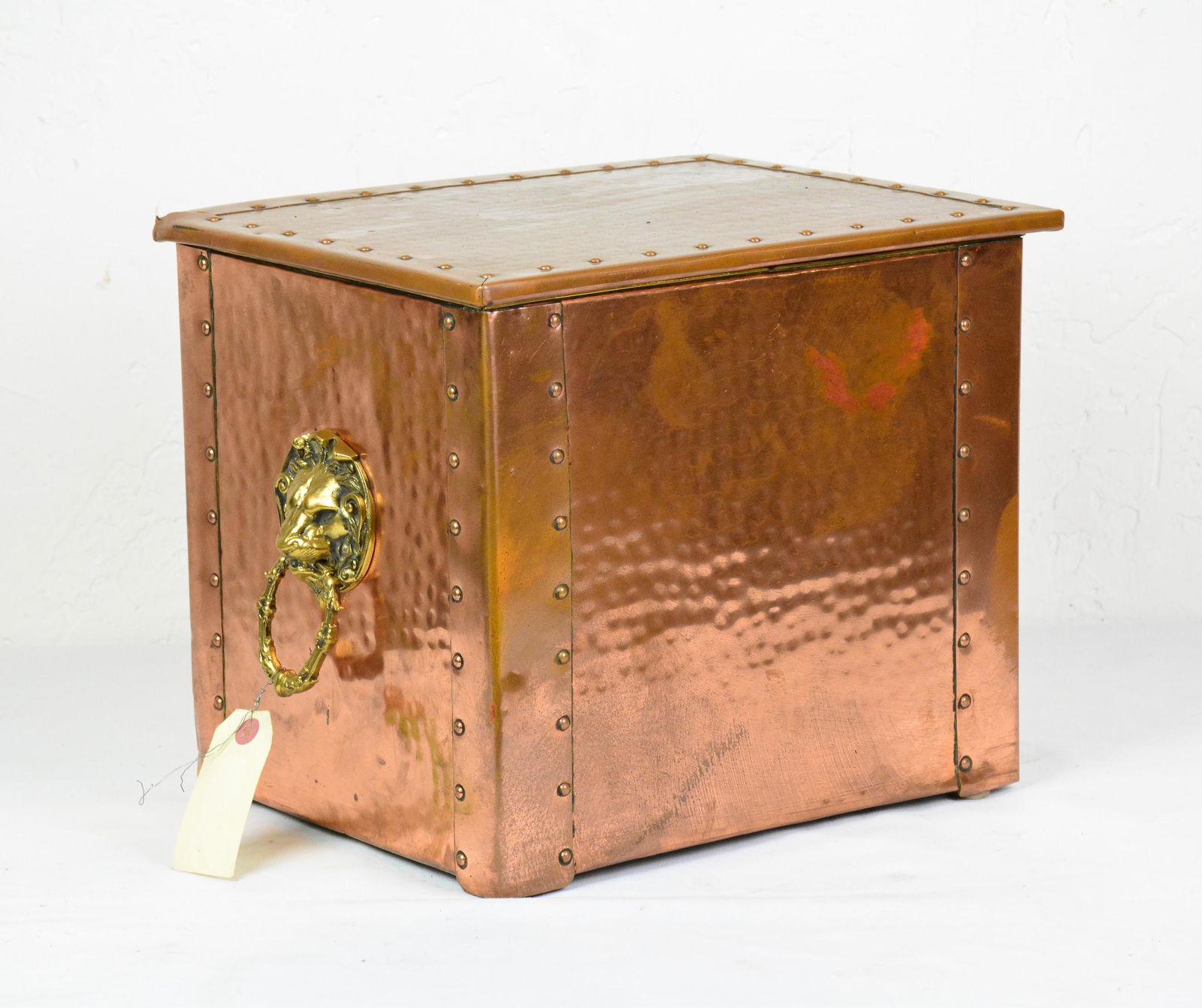 Copper Coal Box With Brass Lion Head Handles (1 of 4)