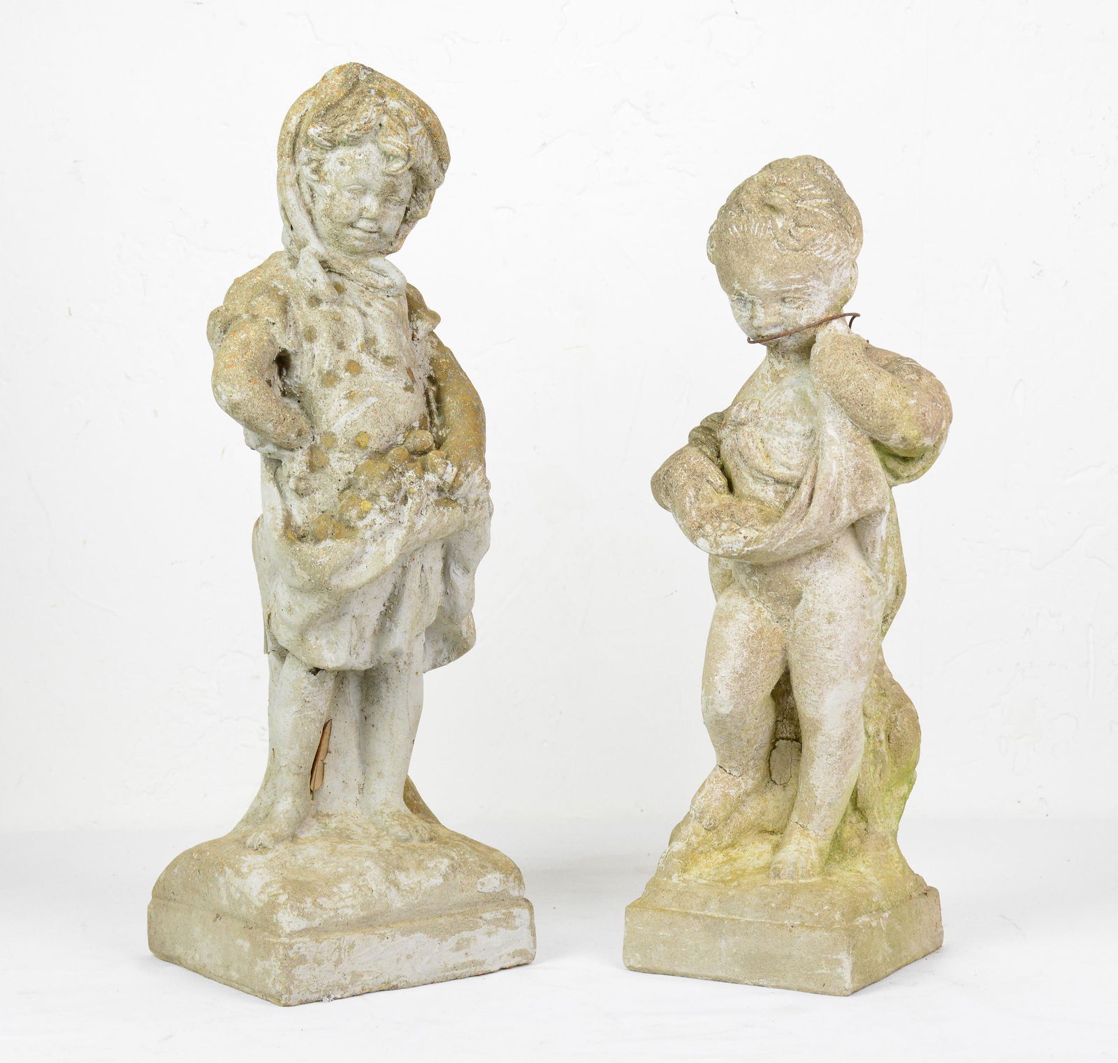 2 Small Cast Stone Figures (1 of 4)
