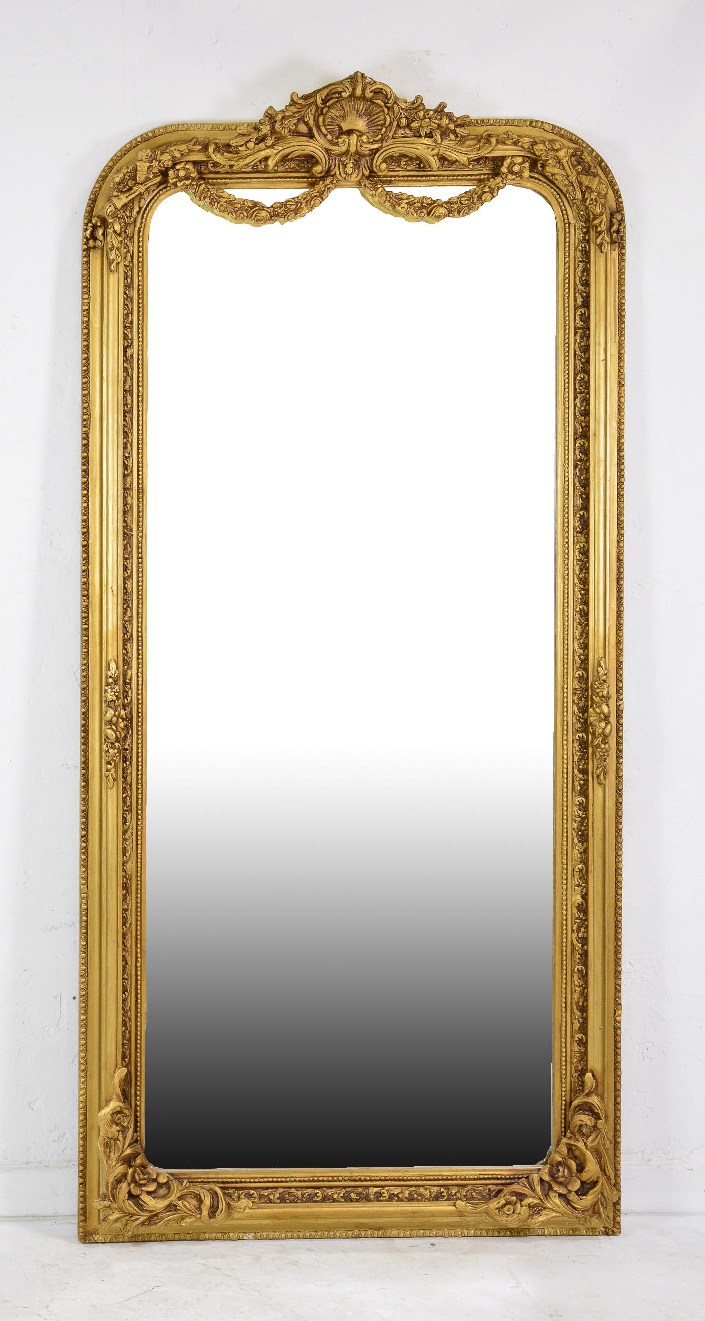 Carved Gold Framed French Style Mirror (1 of 4)