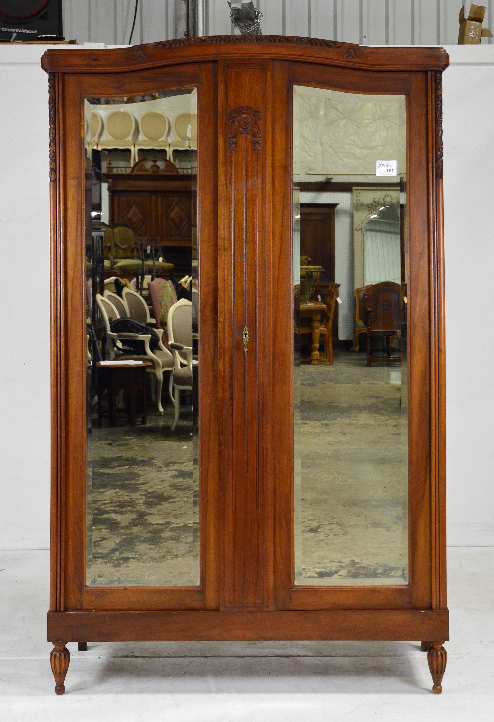 French Double Mirror Door Armoire (1 of 5)