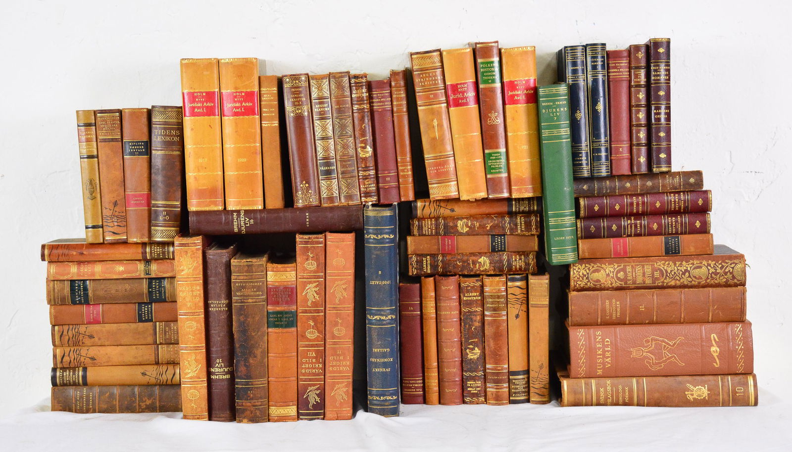 68 Assorted European Leather Books (1 of 4)