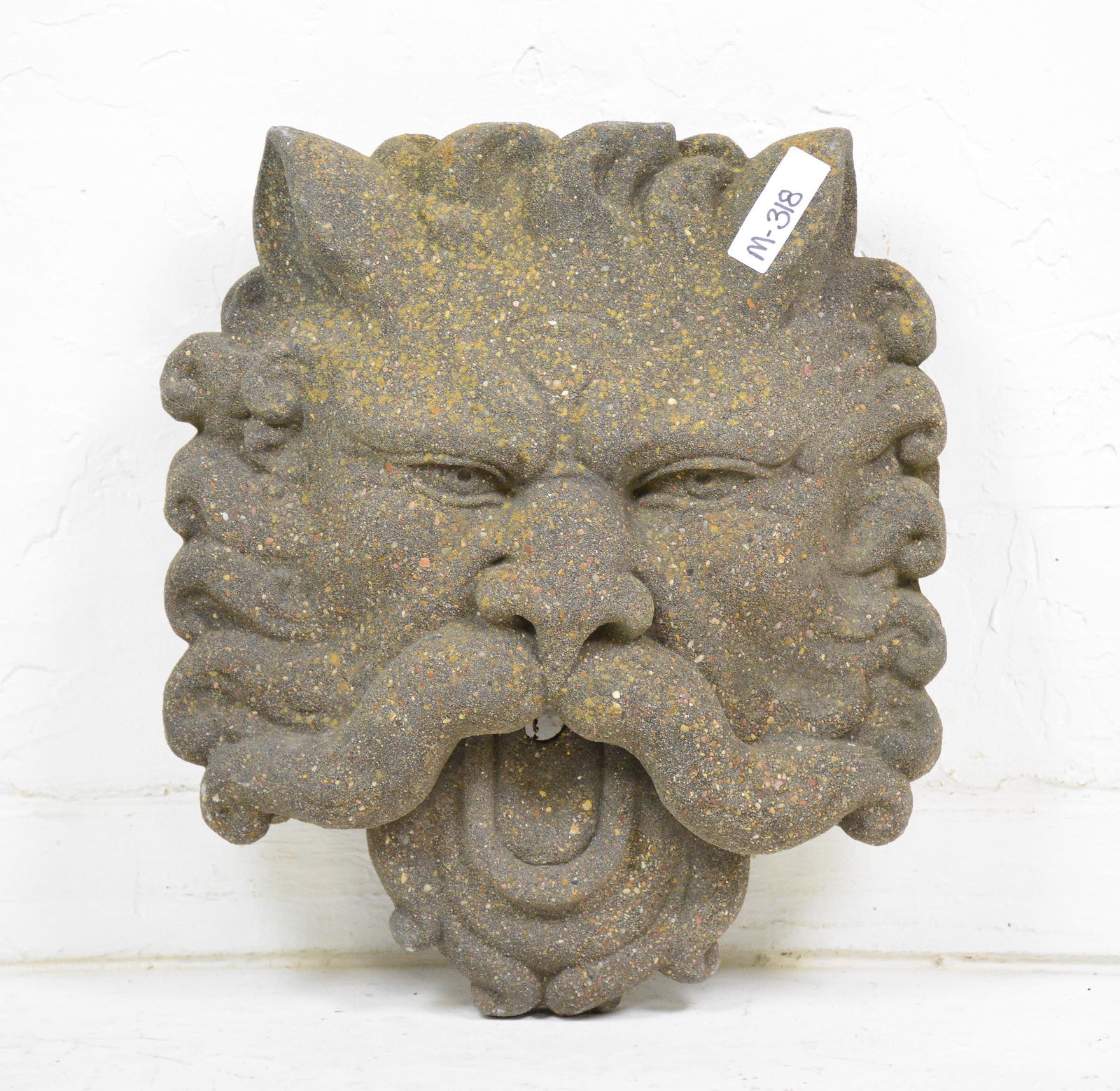 Green Man Cast Stone Wall Fountain / Mount (1 of 2)