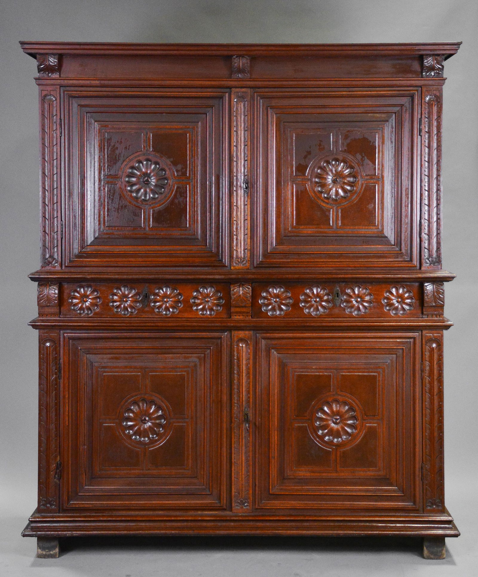 Large 4 Door Baroque Style Carved Cupboard (1 of 6)