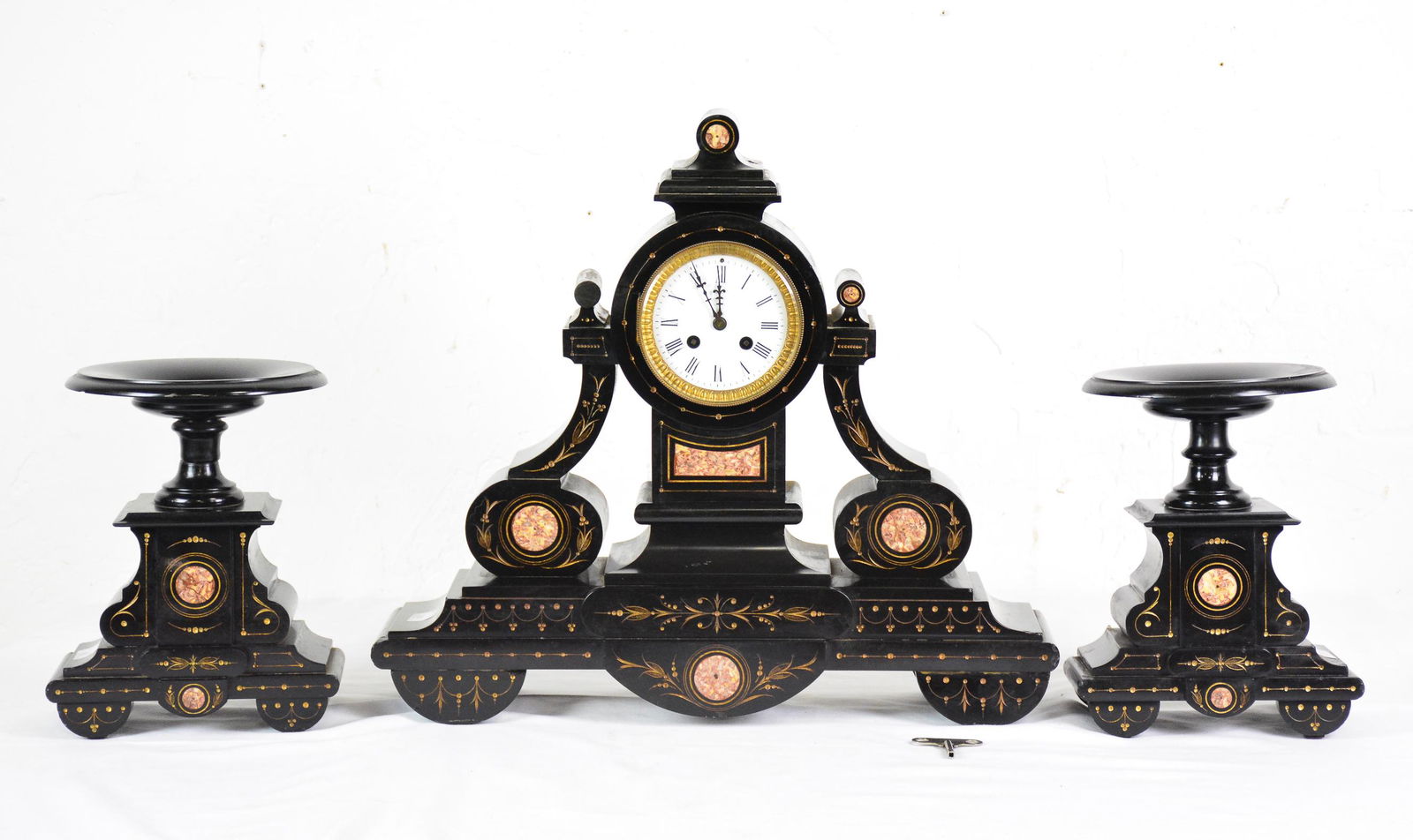 3pc Marble & Slate Clock (1 of 5)