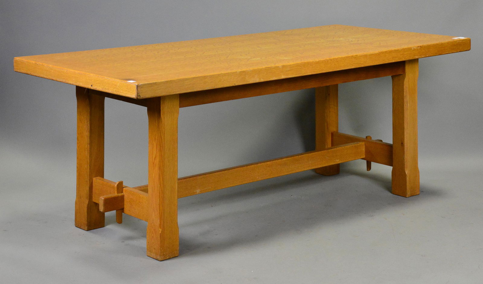 Large Oak Trestle Base Farm Table (1 of 6)