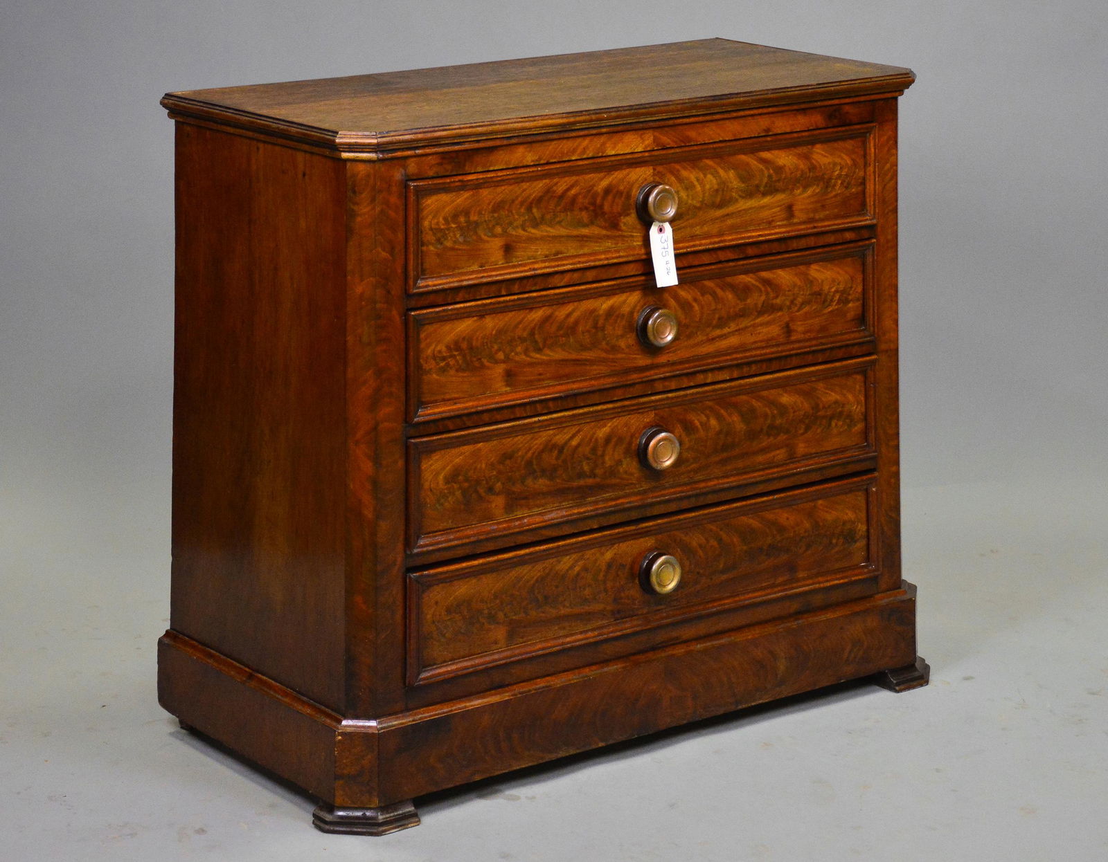 French 4 Drawer Mahogany Chest (1 of 5)