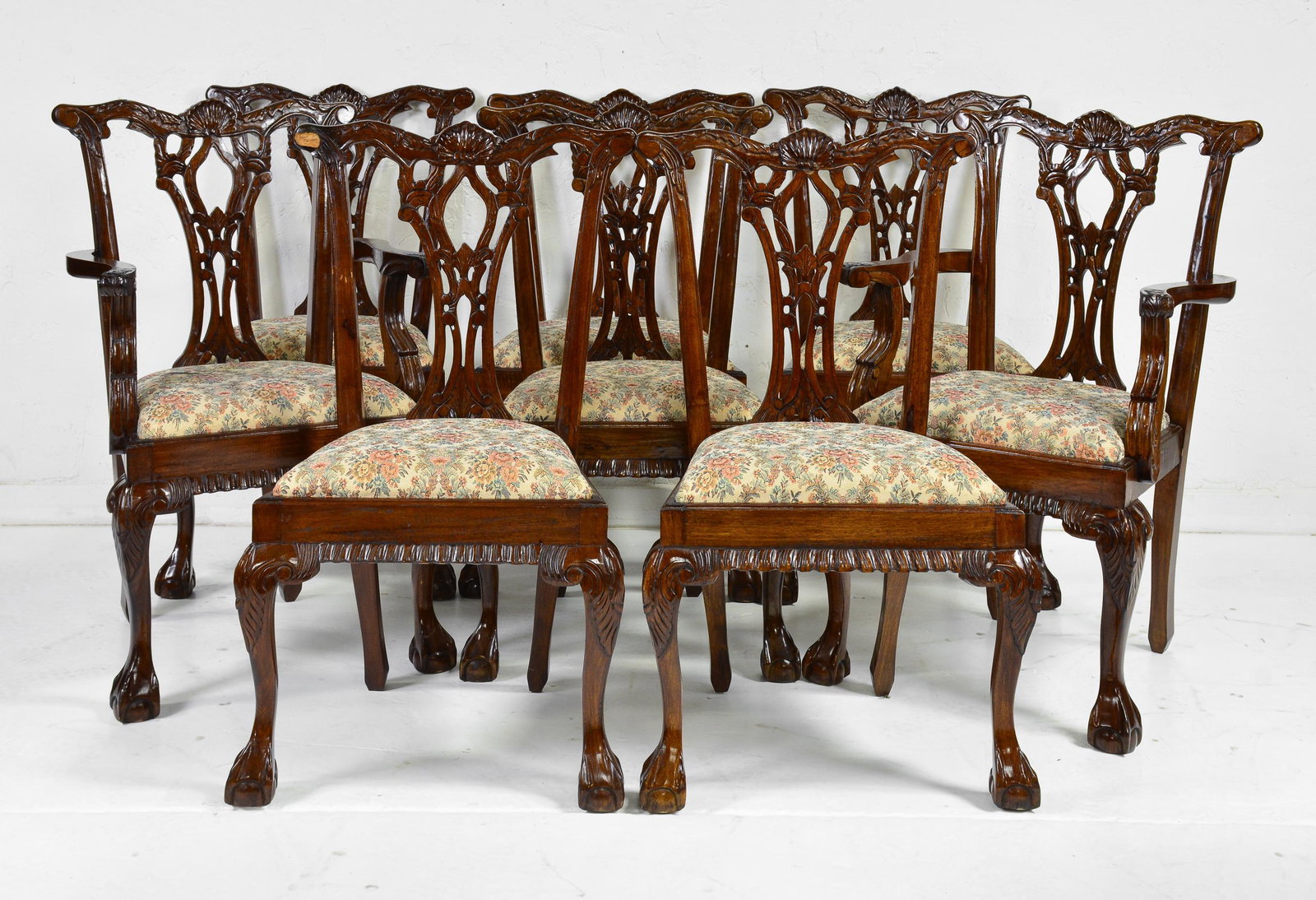 Set Of 8 Ball & Claw Chippendale Chairs (1 of 4)