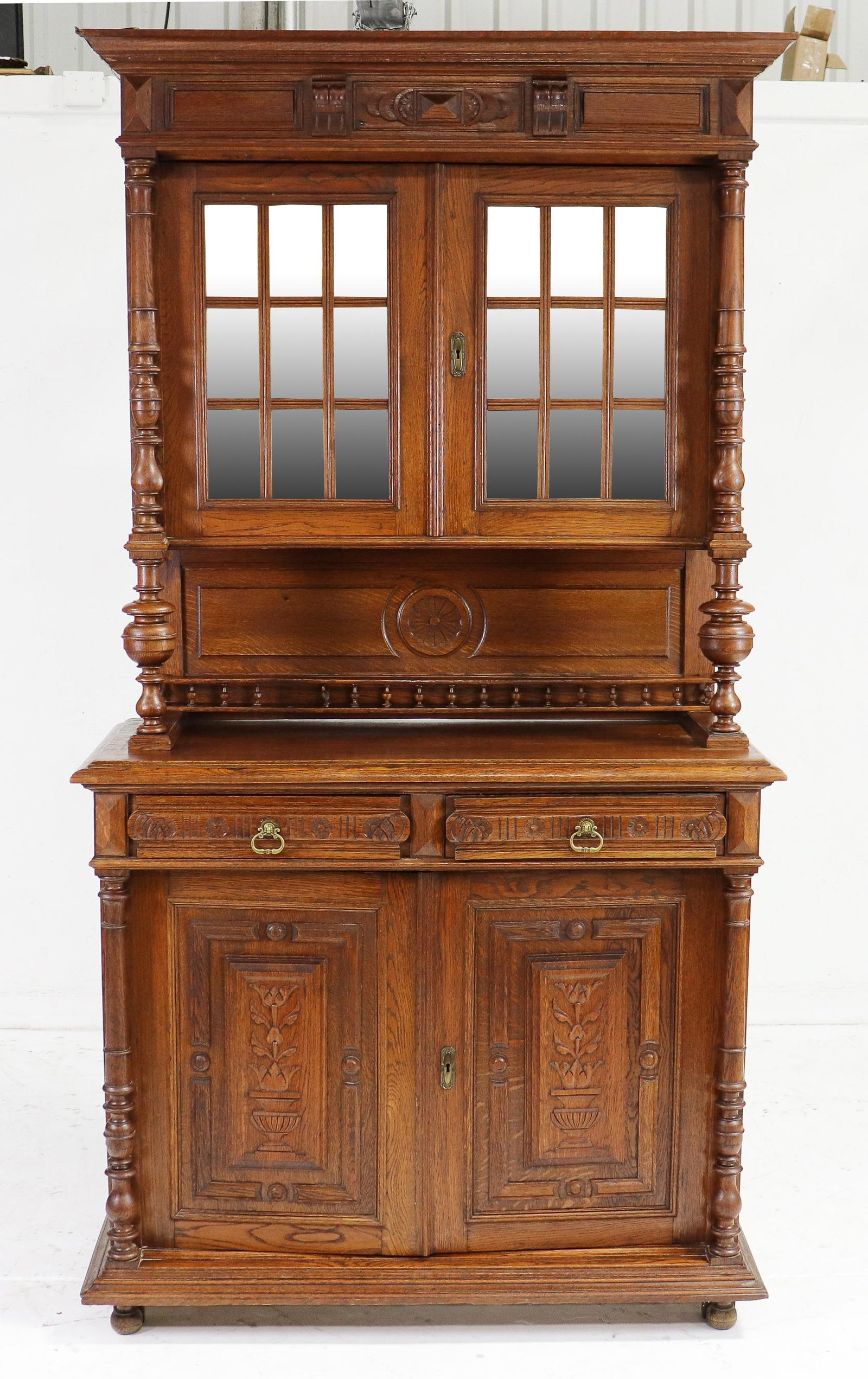 Carved French Henri II Style Mirrored Buffet #1 (1 of 8)