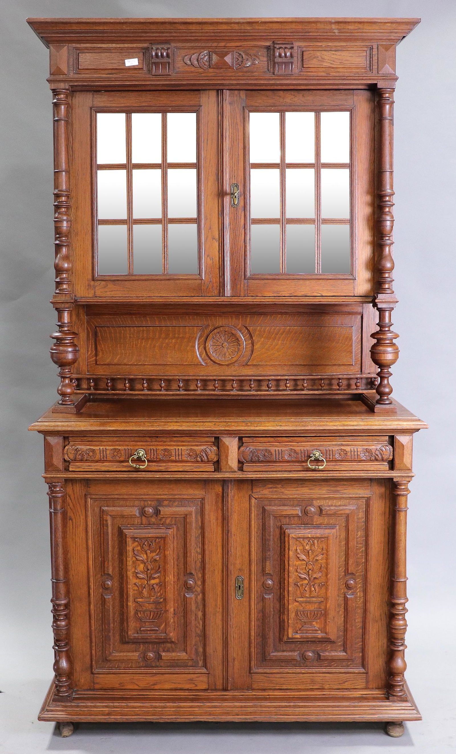 Carved French Henri II Style Mirrored Buffet #2 (1 of 6)