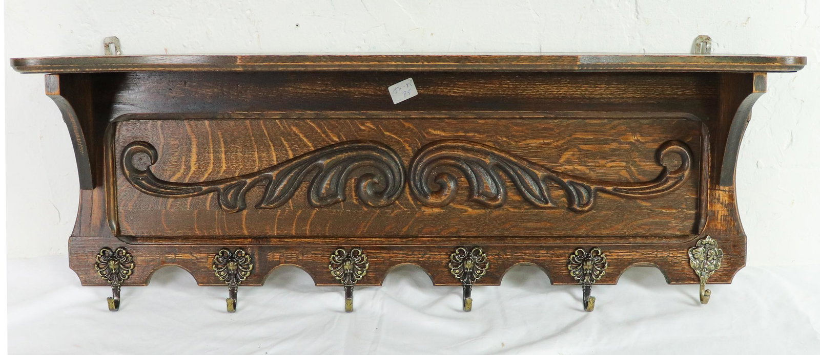 Carved European Wall Shelf With Hooks #3 (1 of 3)