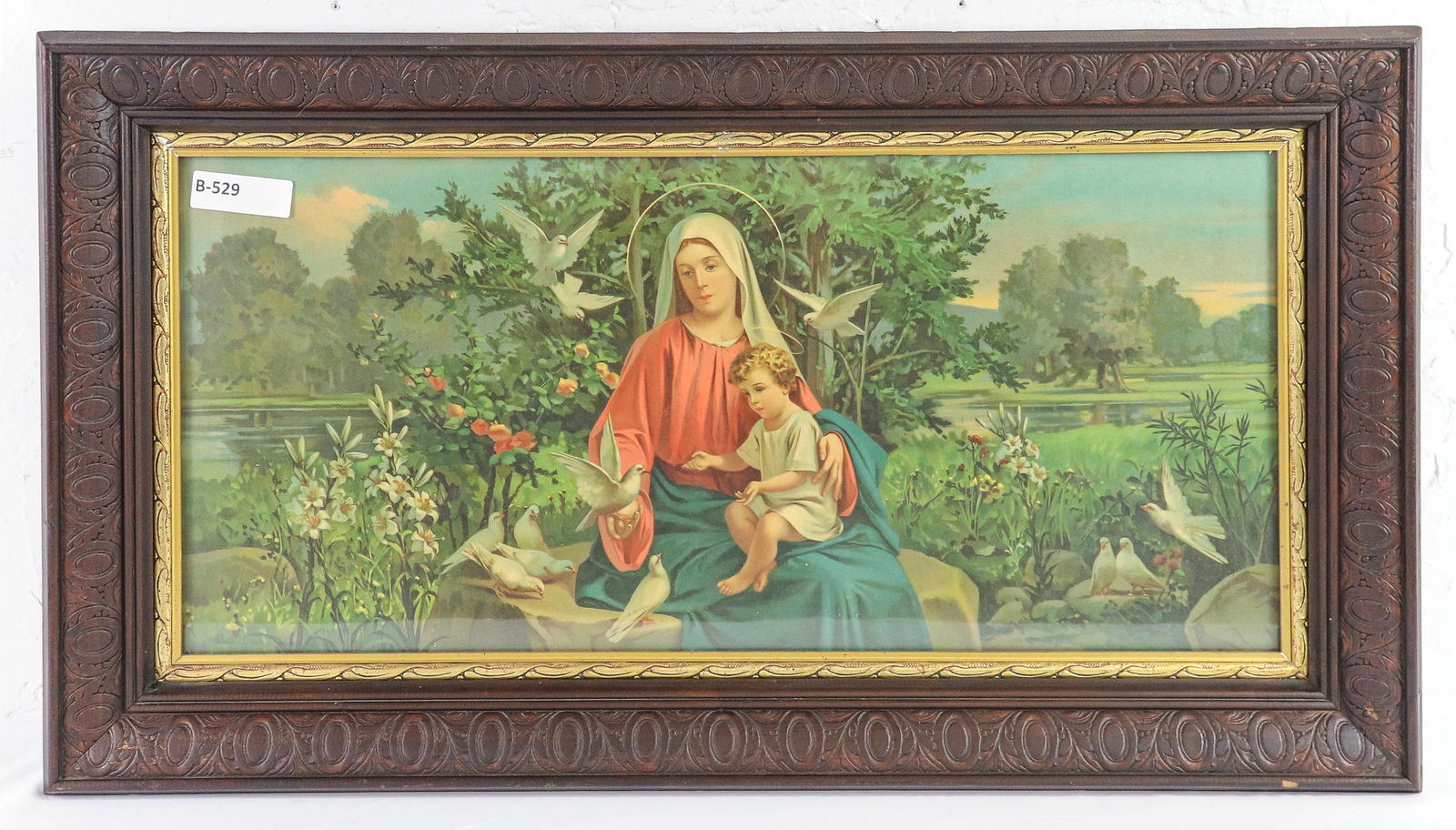 Framed European Religious Print (1 of 5)