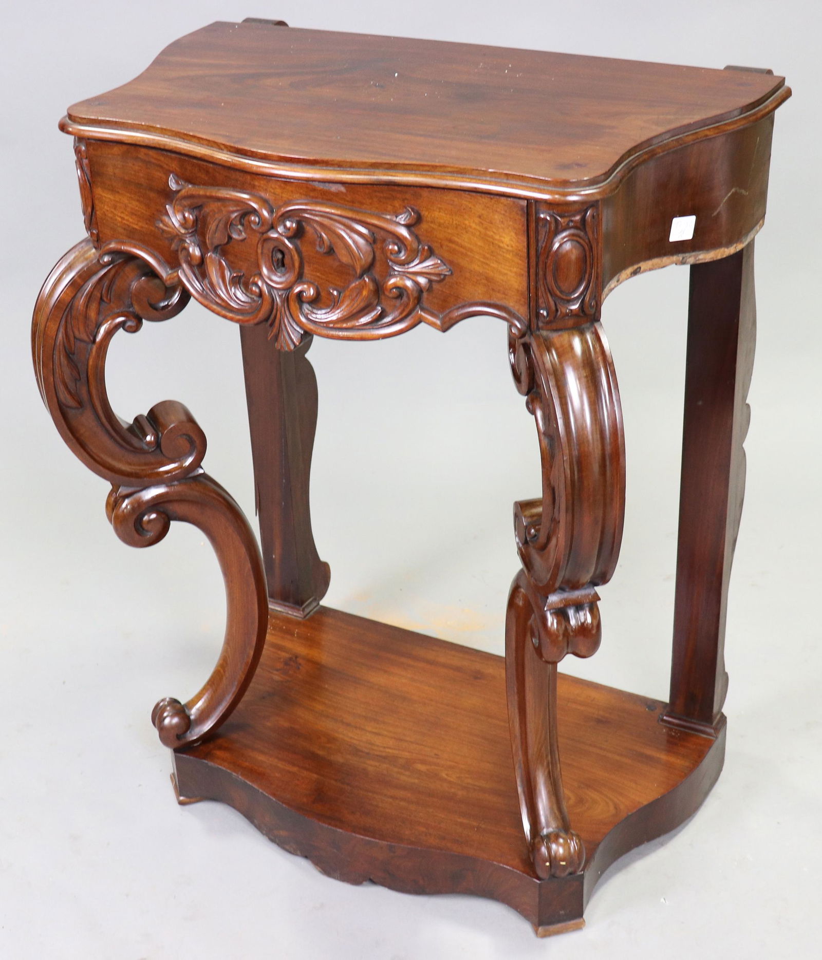 European Mahogany Entry Table With a Drawer (1 of 5)