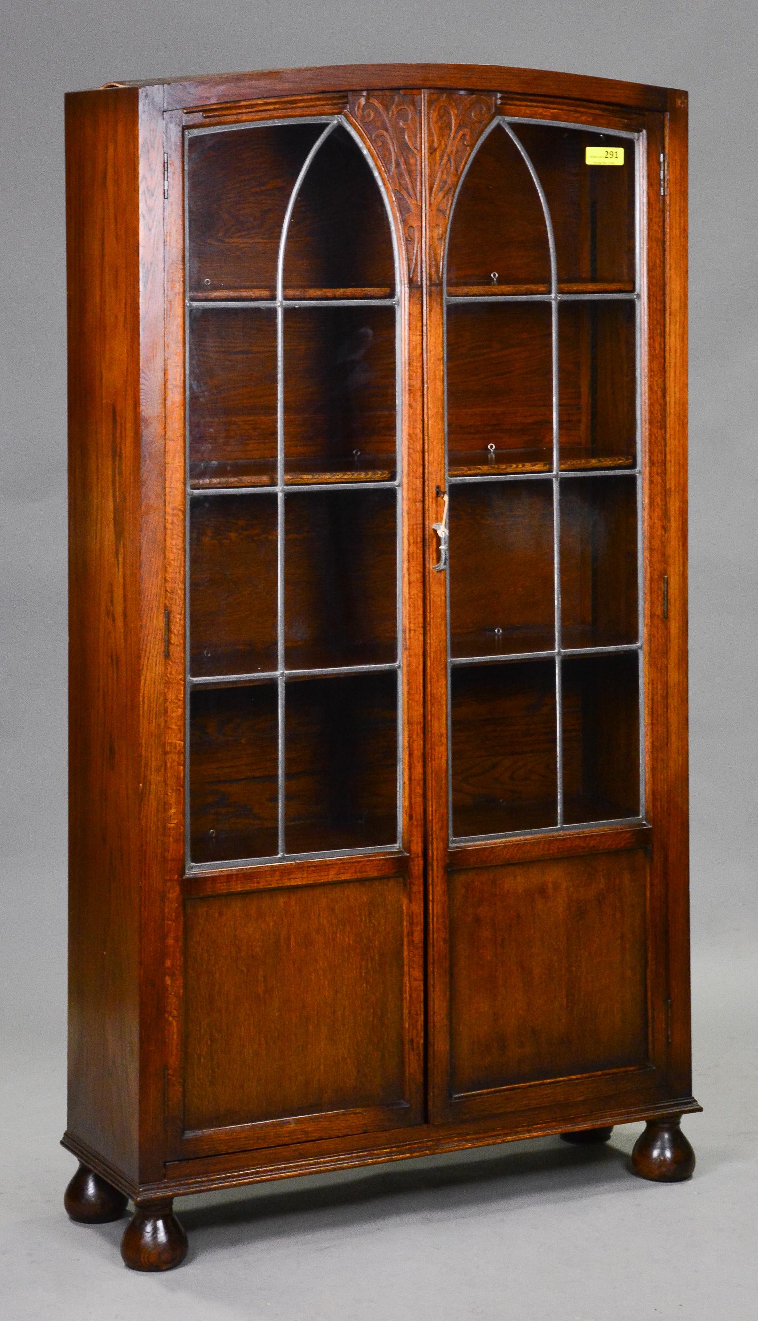 English Leaded Glass Bookcase (1 of 3)