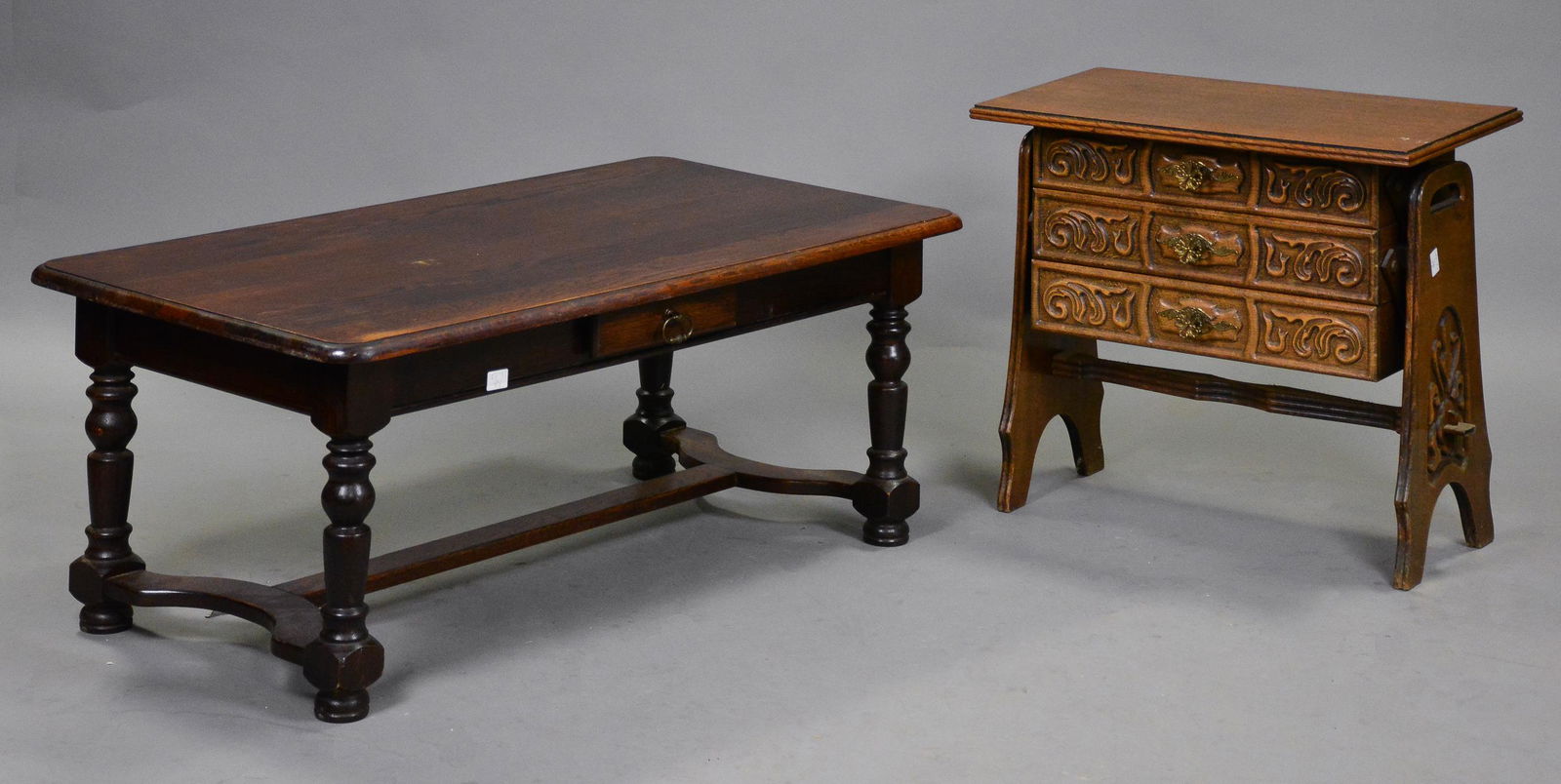 French Coffee Table & Carved Sewing Box (1 of 4)