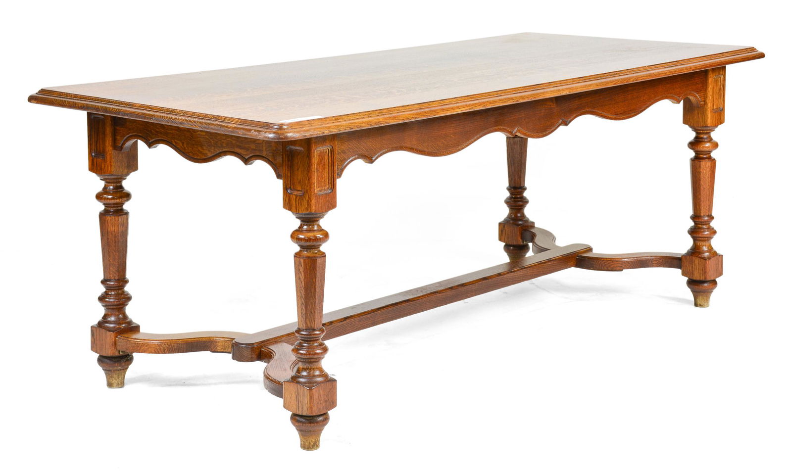 Oak Farm Table With Stretcher Base (1 of 4)