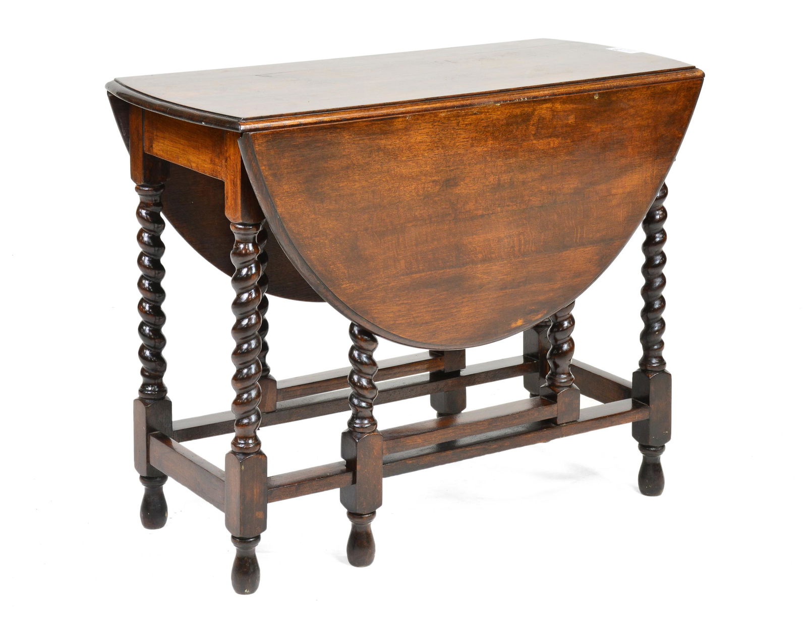 British Oak Barley Twist Drop Leaf Table (1 of 3)