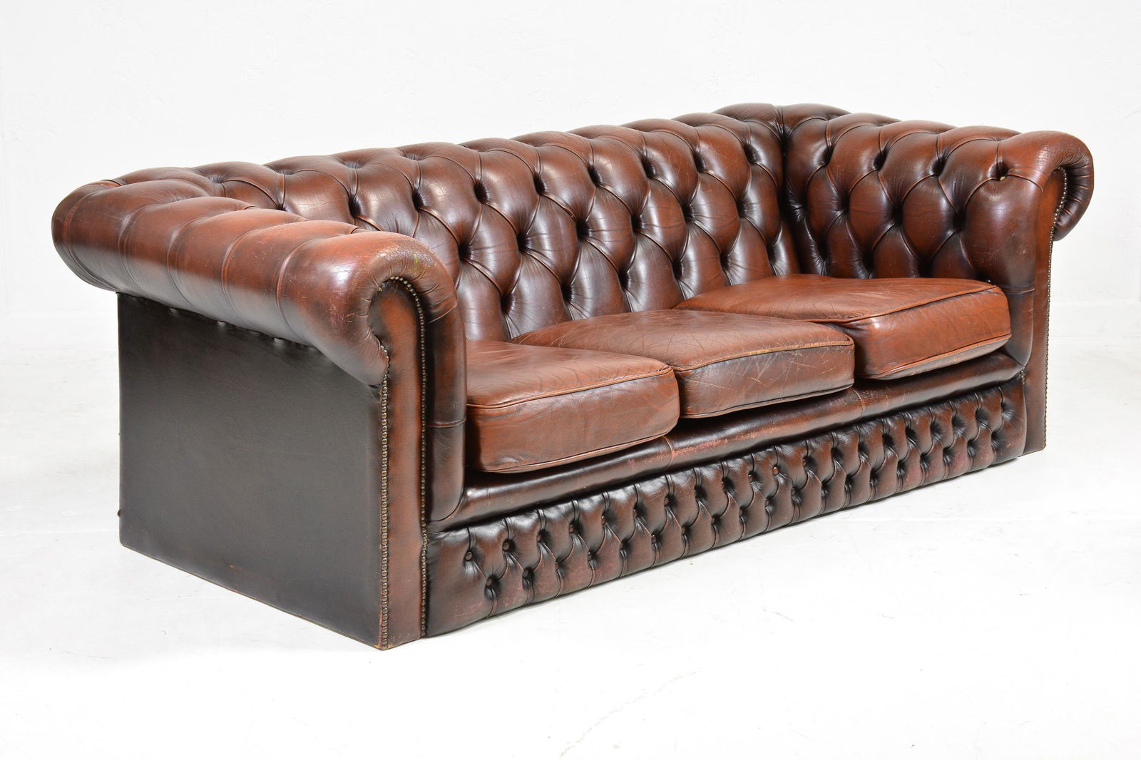 Brown Leather Button Tufted Chesterfield Sofa (1 of 5)