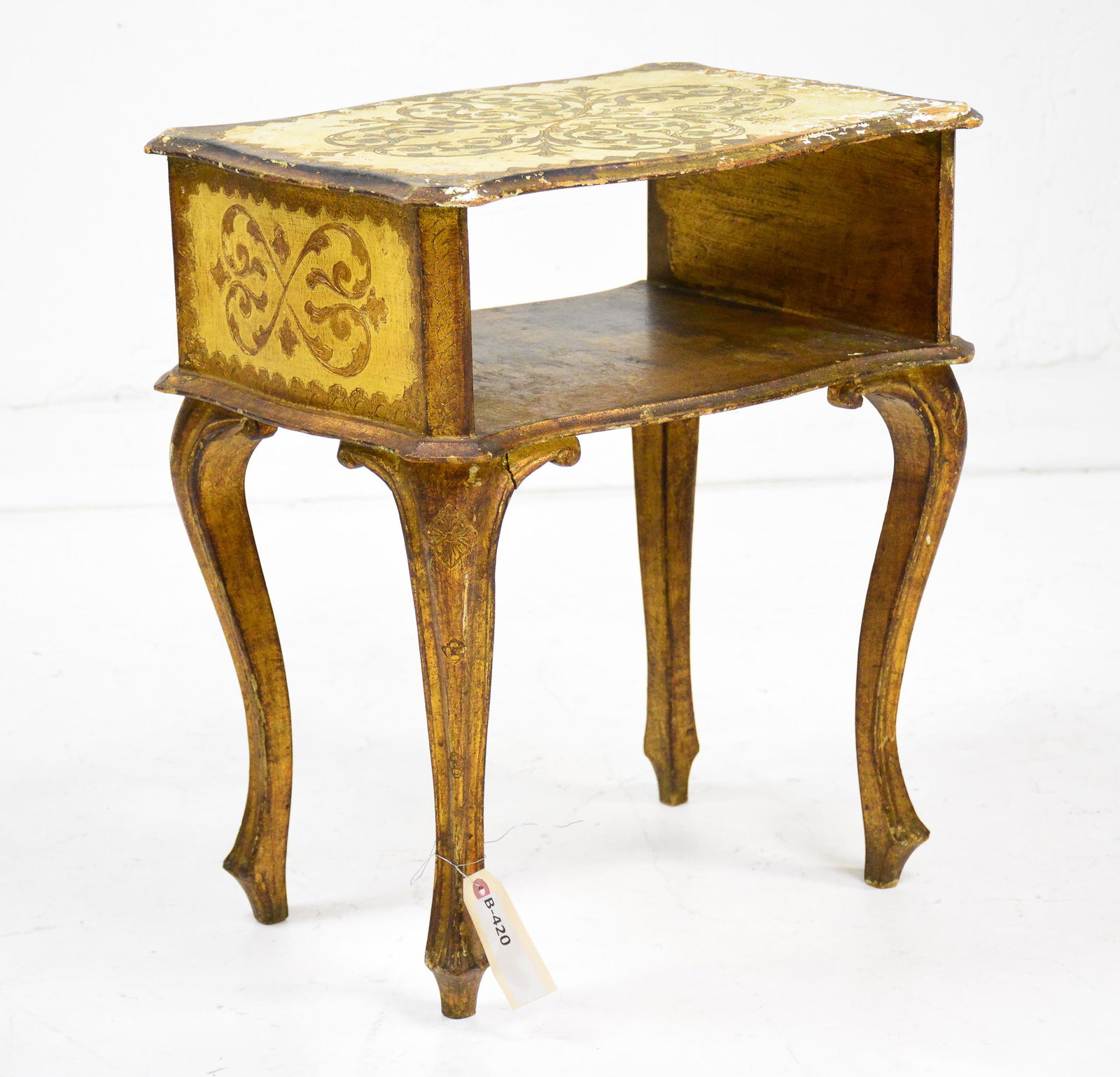 Florentine Small Table With Open Center / Shelf (1 of 3)