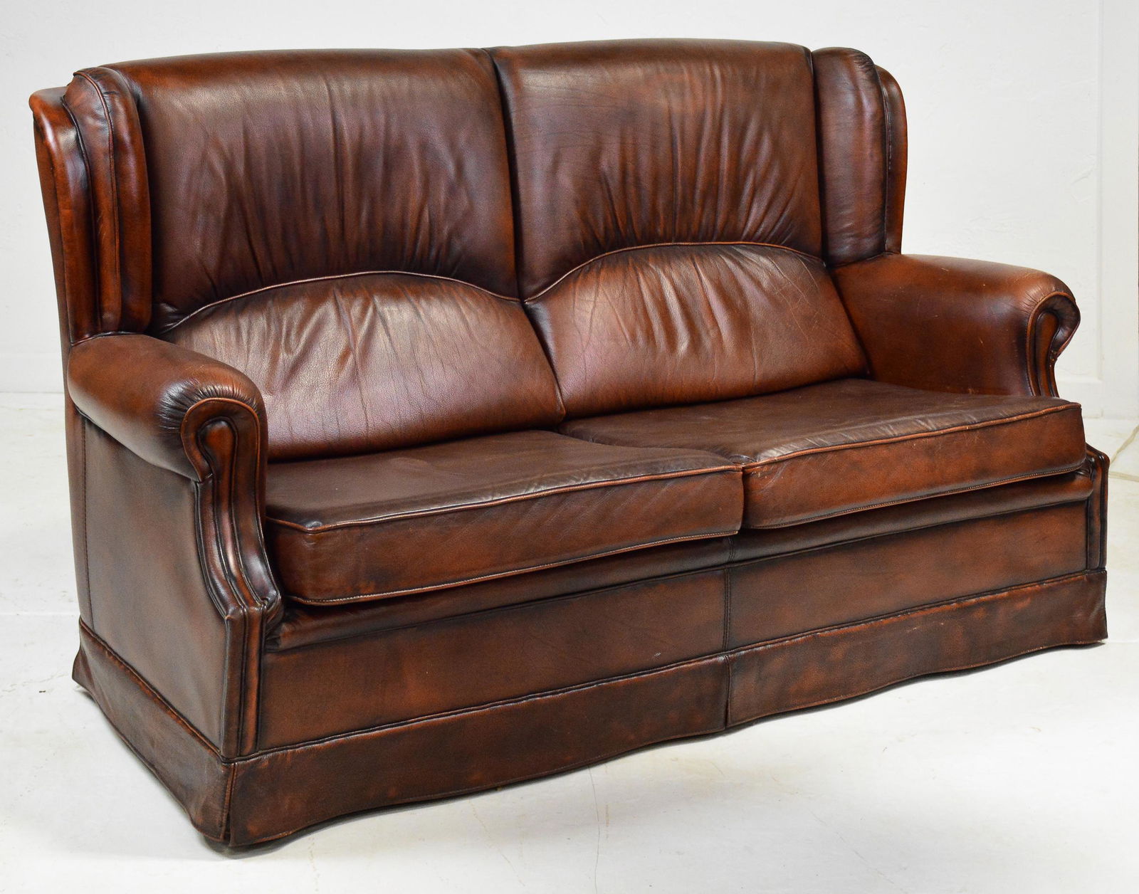 Brown Leather 2 Seater Sofa (1 of 8)
