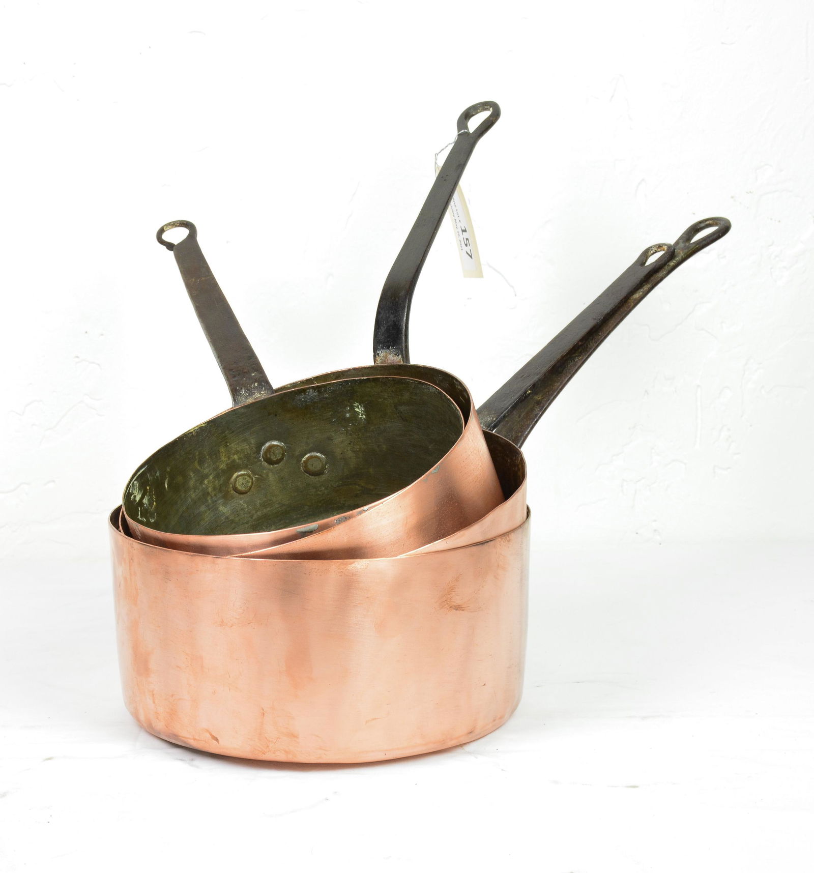 Set Of 4 Graduated Copper Sauce Pans #2 (1 of 6)