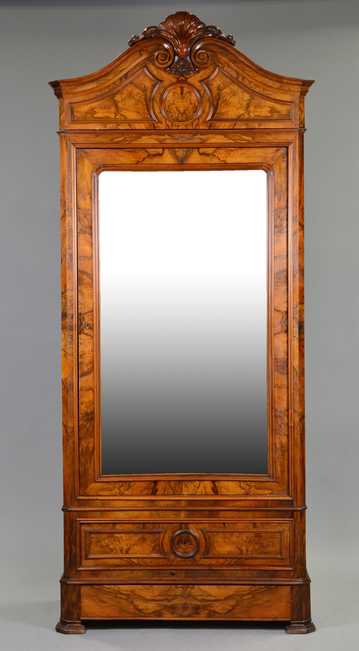 Louis Philippe Style Single Mirror Door Robe (1 of 5)