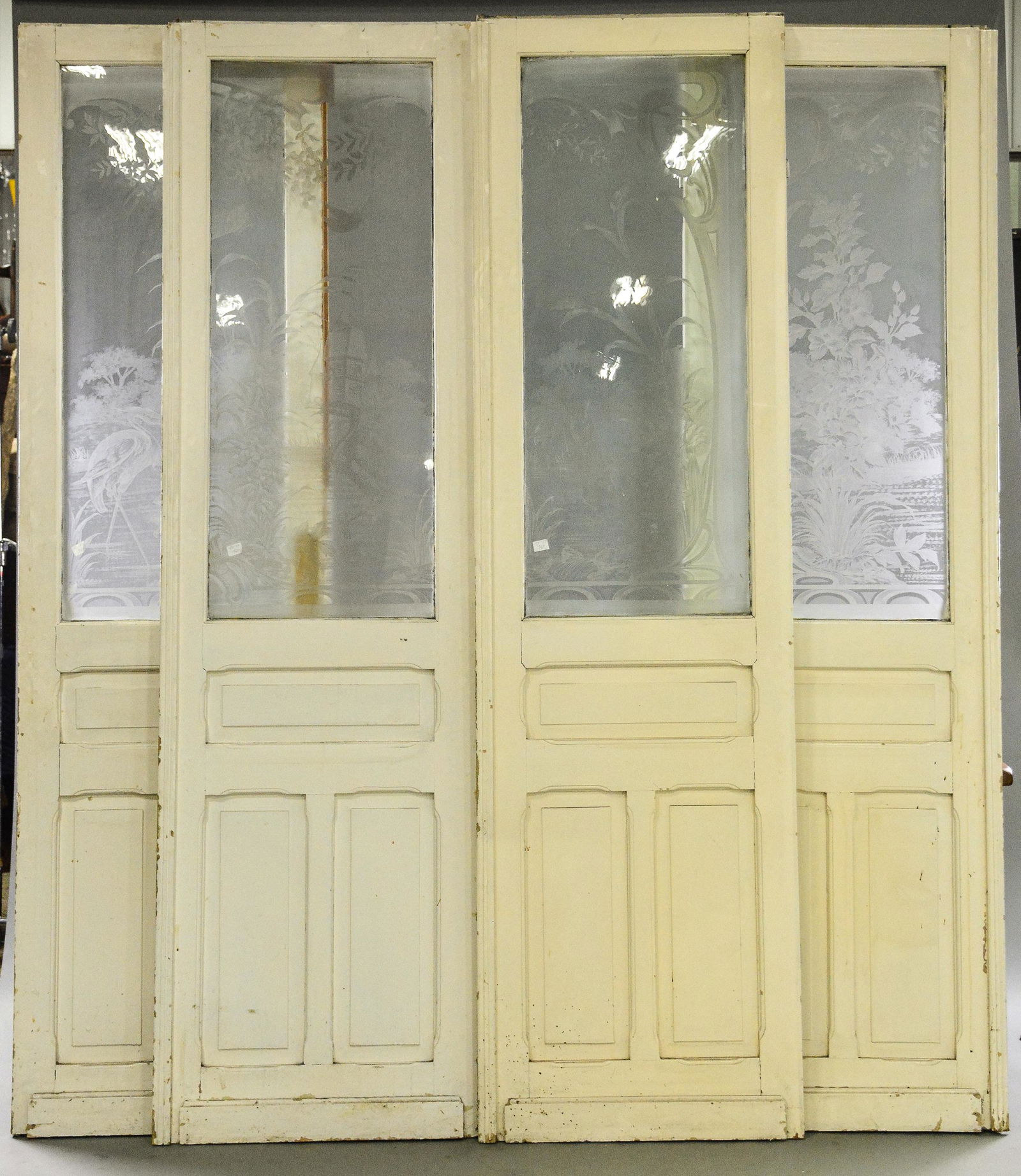 4 Tall Etched Glass Painted Doors (1 of 5)