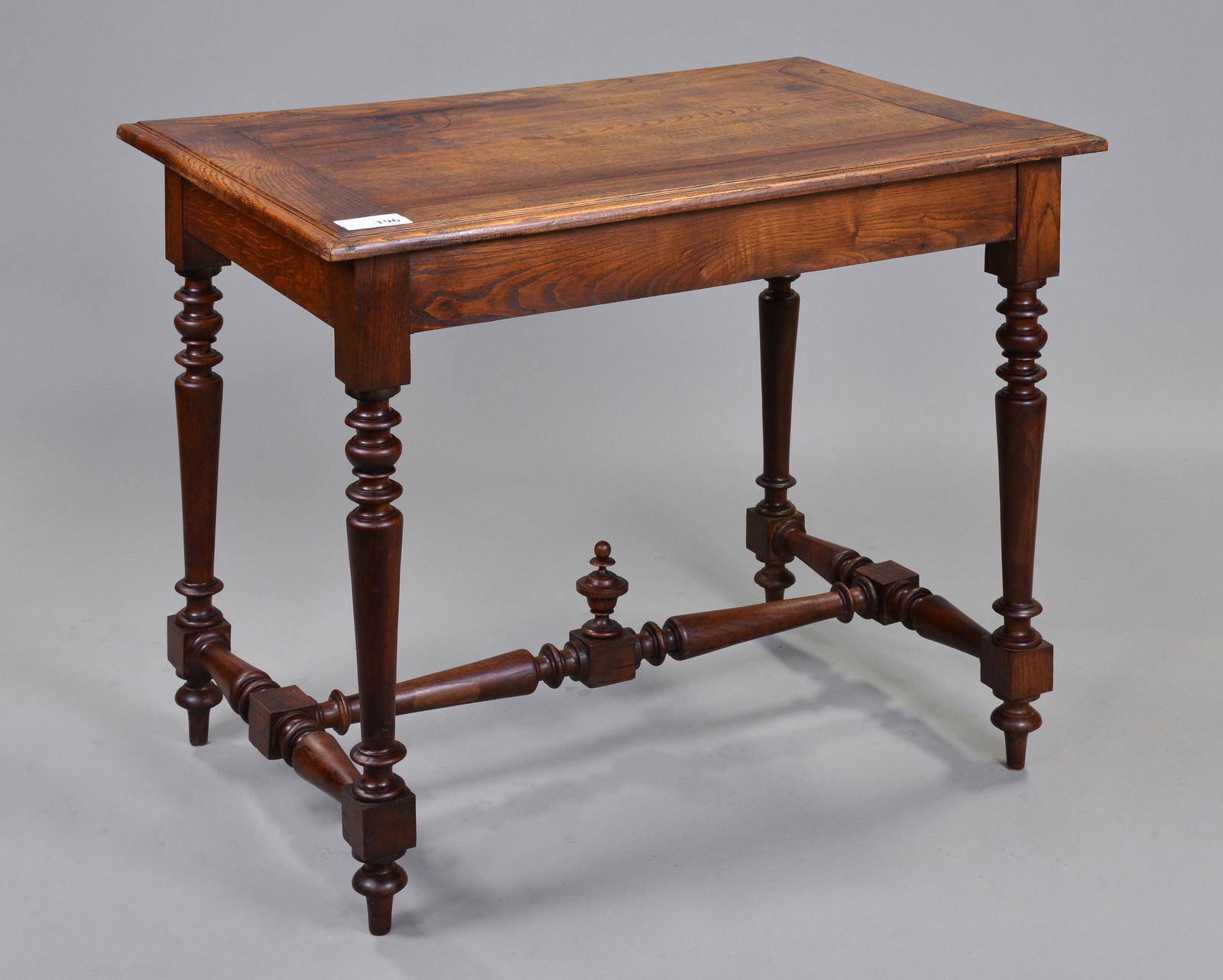 Louis XVI Style Oak Table With Finial Stretcher (1 of 4)