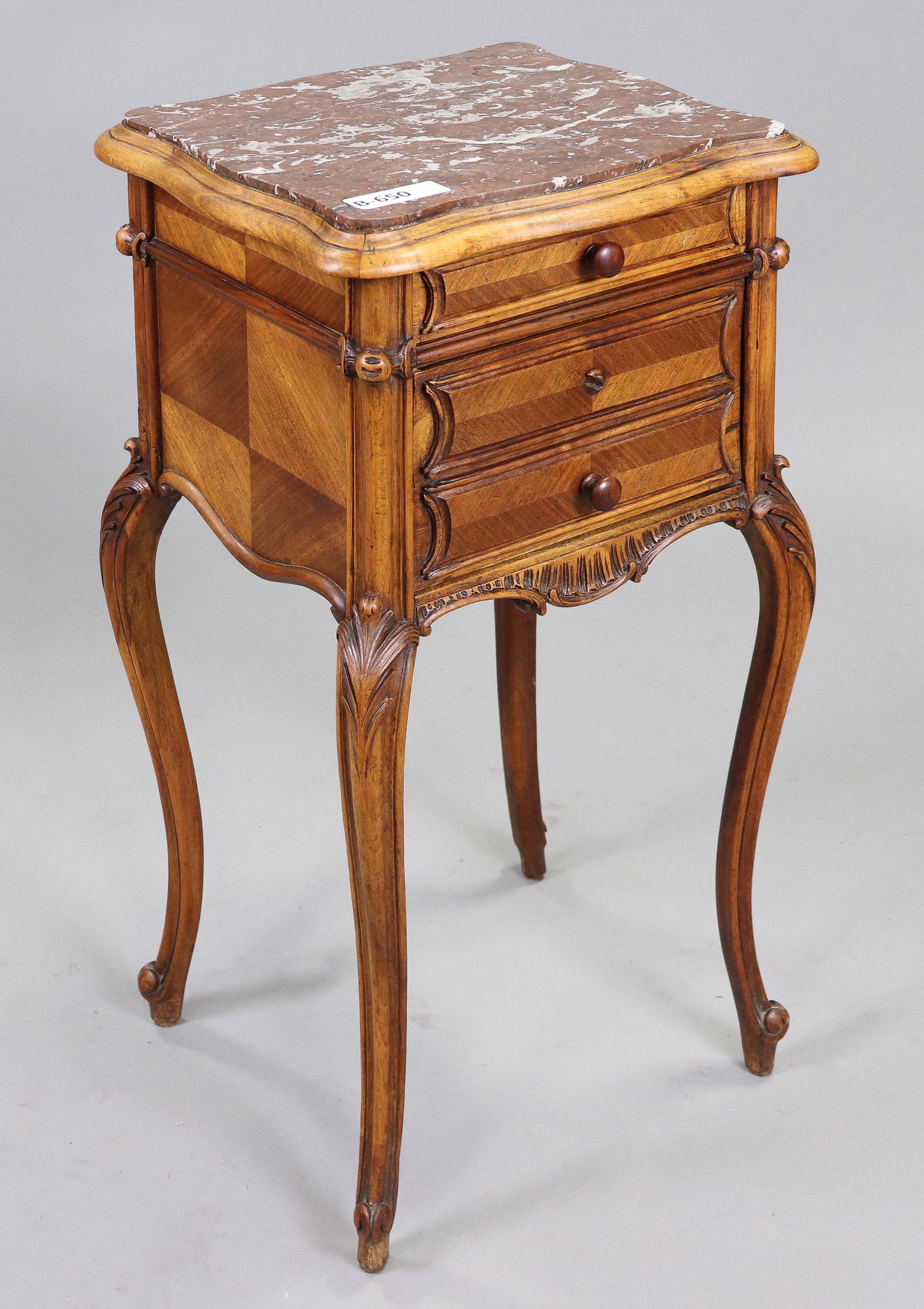 Country French Marble Top Nightstand (1 of 7)