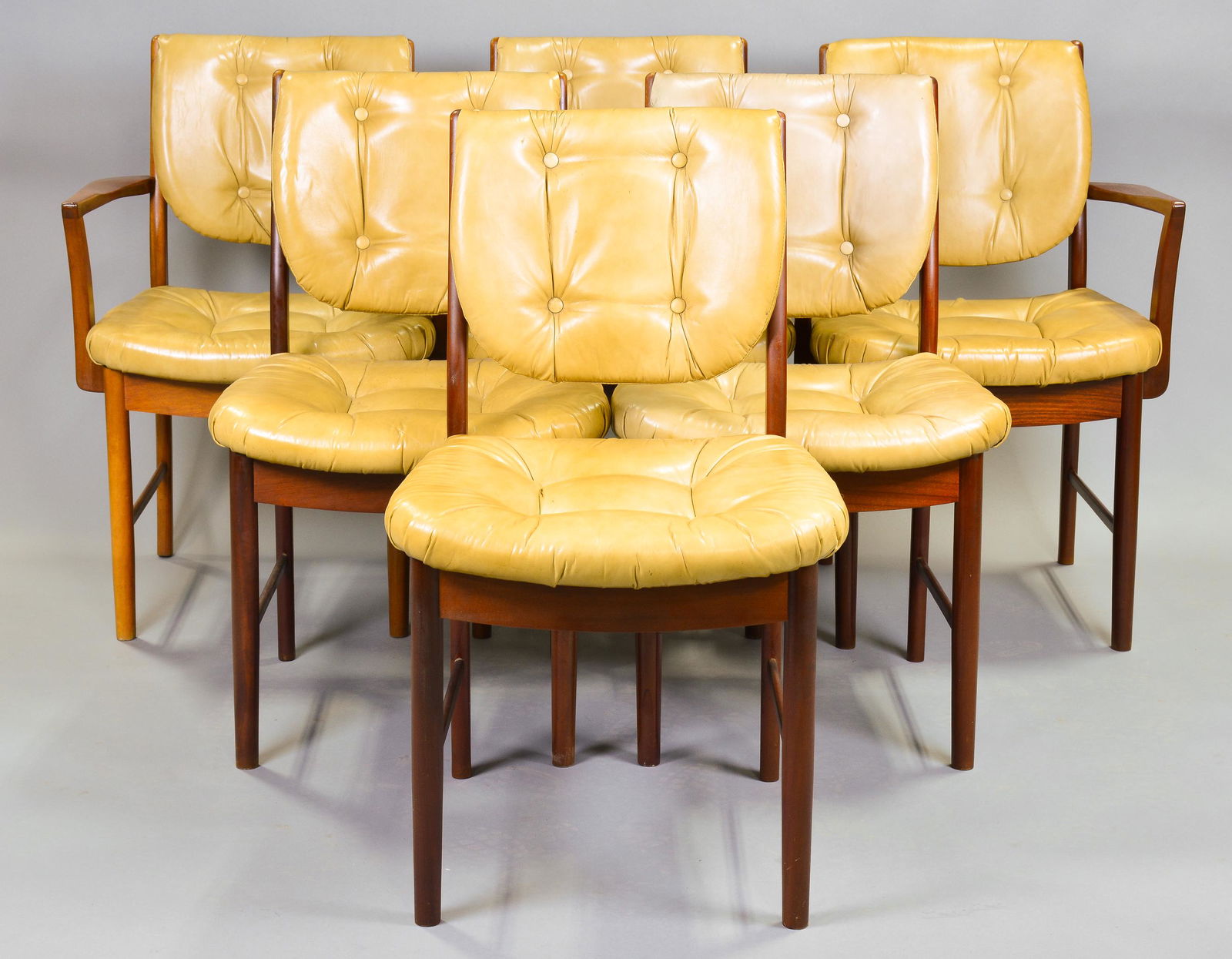 6 Button Tufted Mid Century Dining Chairs (1 of 4)